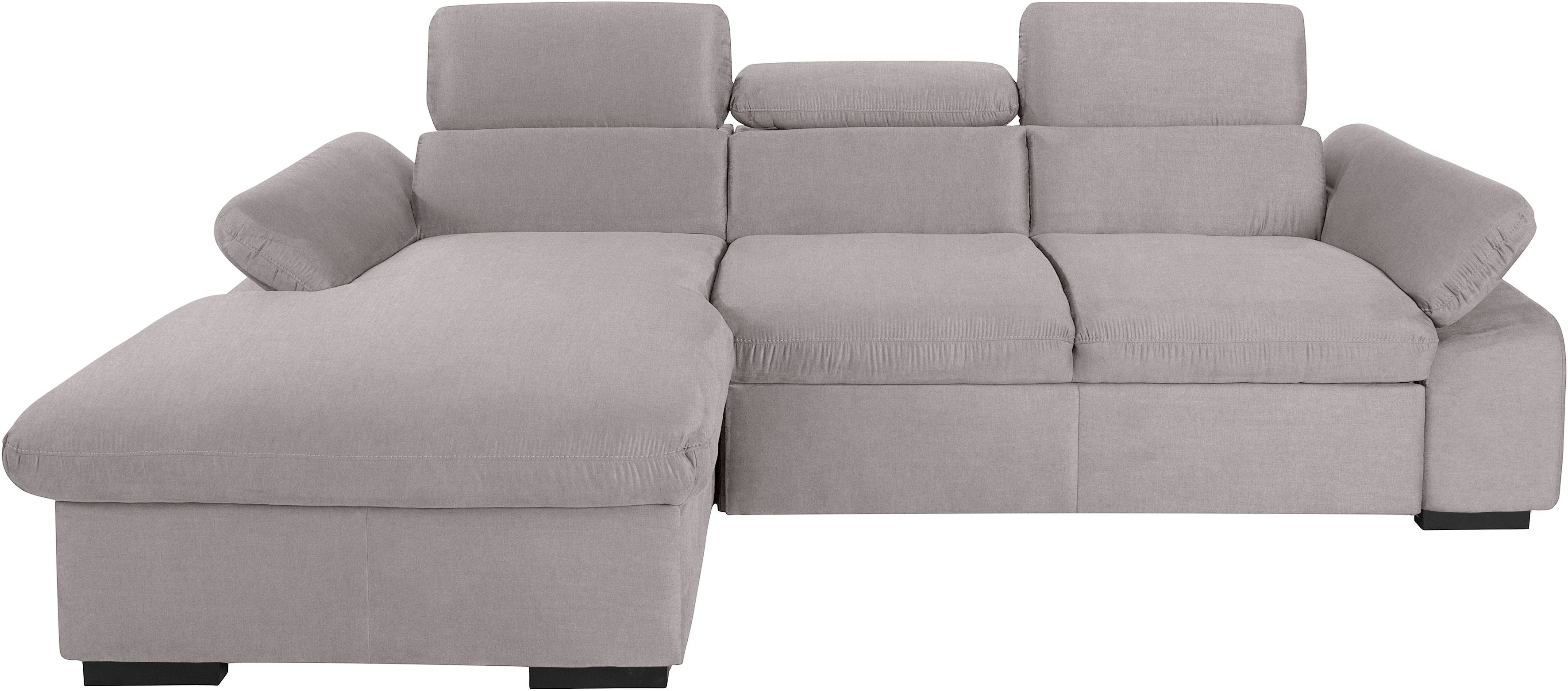 COTTA Hoekbank Lola L-vorm met hoofdeinde-functie & poef keuze met bedfunctie, bedlade & armleuningverstelling (set)