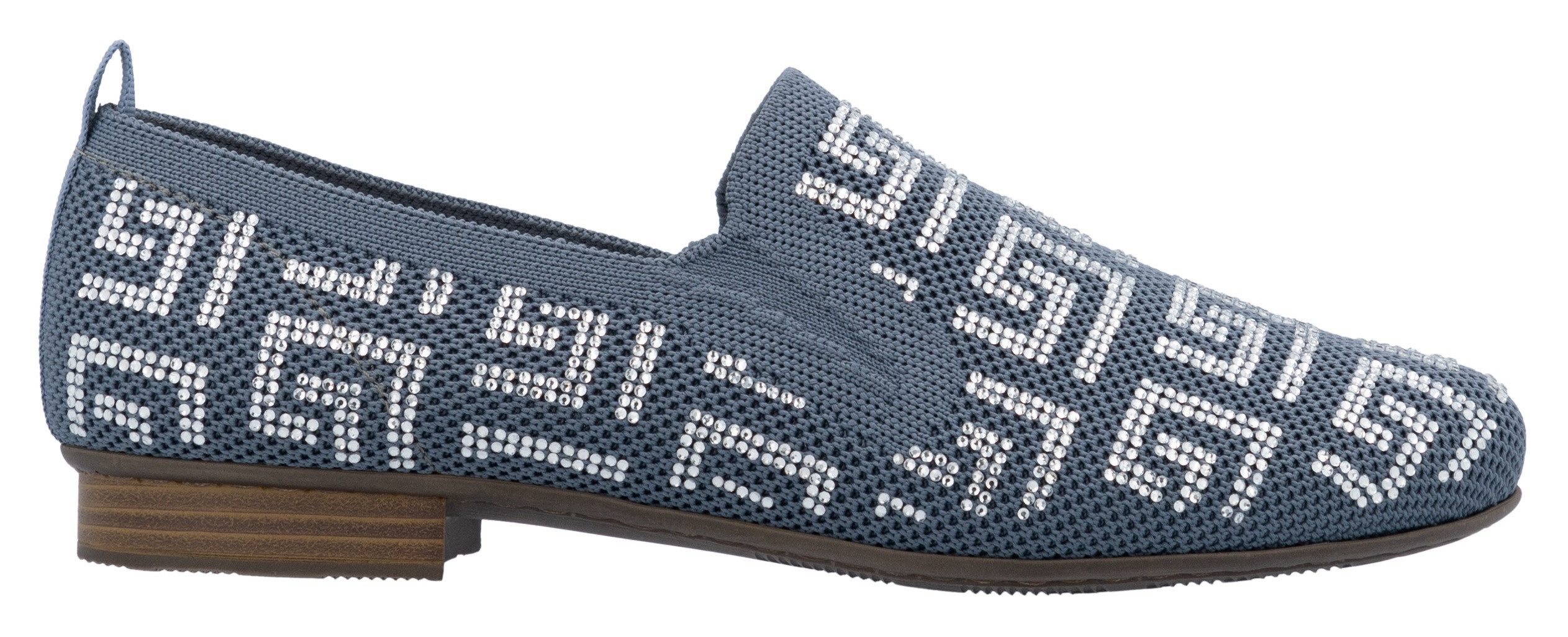 Rieker Instappers , lage schoen, instapschoen, blokhak, loafer met stretch-inzetten