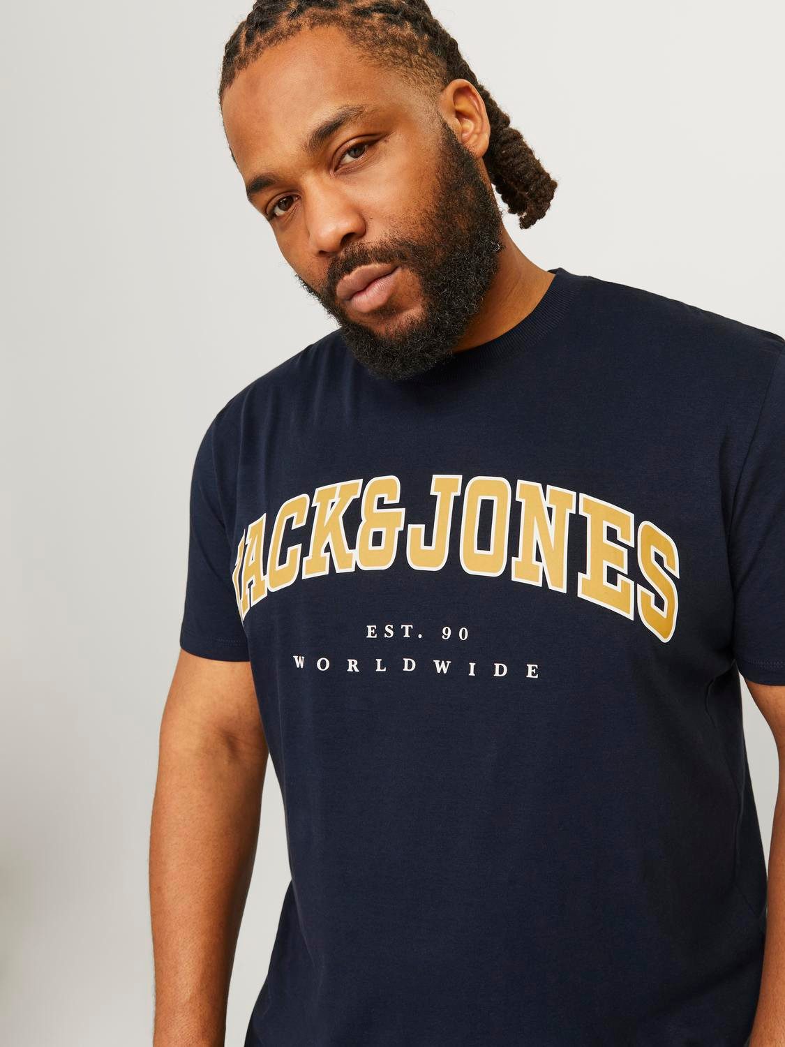 Jack & Jones PlusSize T-shirt JJECALEB VARSITY TEE SS O-NECK NOOS PLS