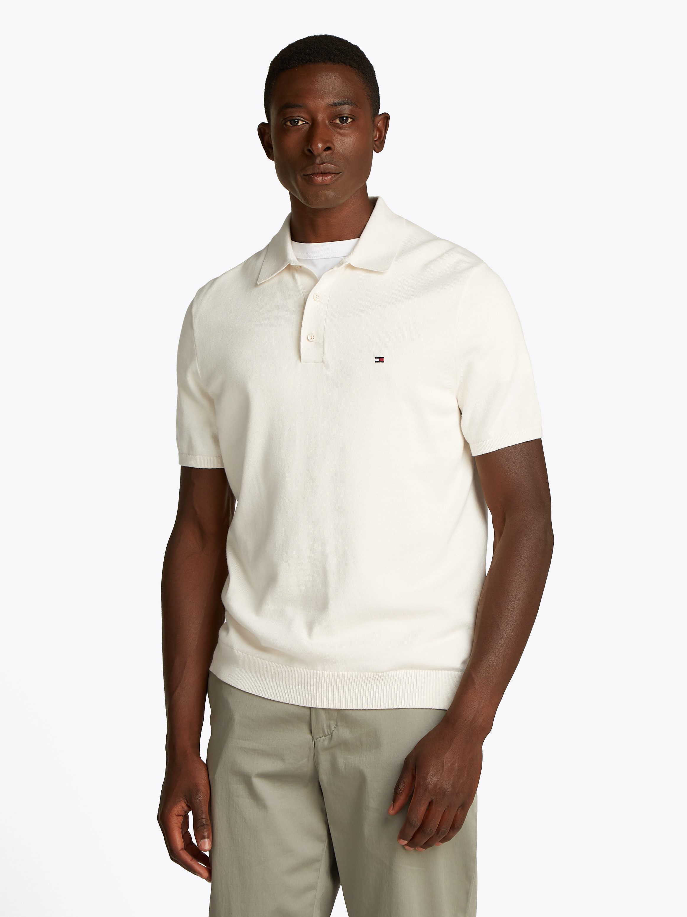Tommy Hilfiger Poloshirt ESSENTIAL COTTON KNITTED POLO heren poloshirts maat L wit