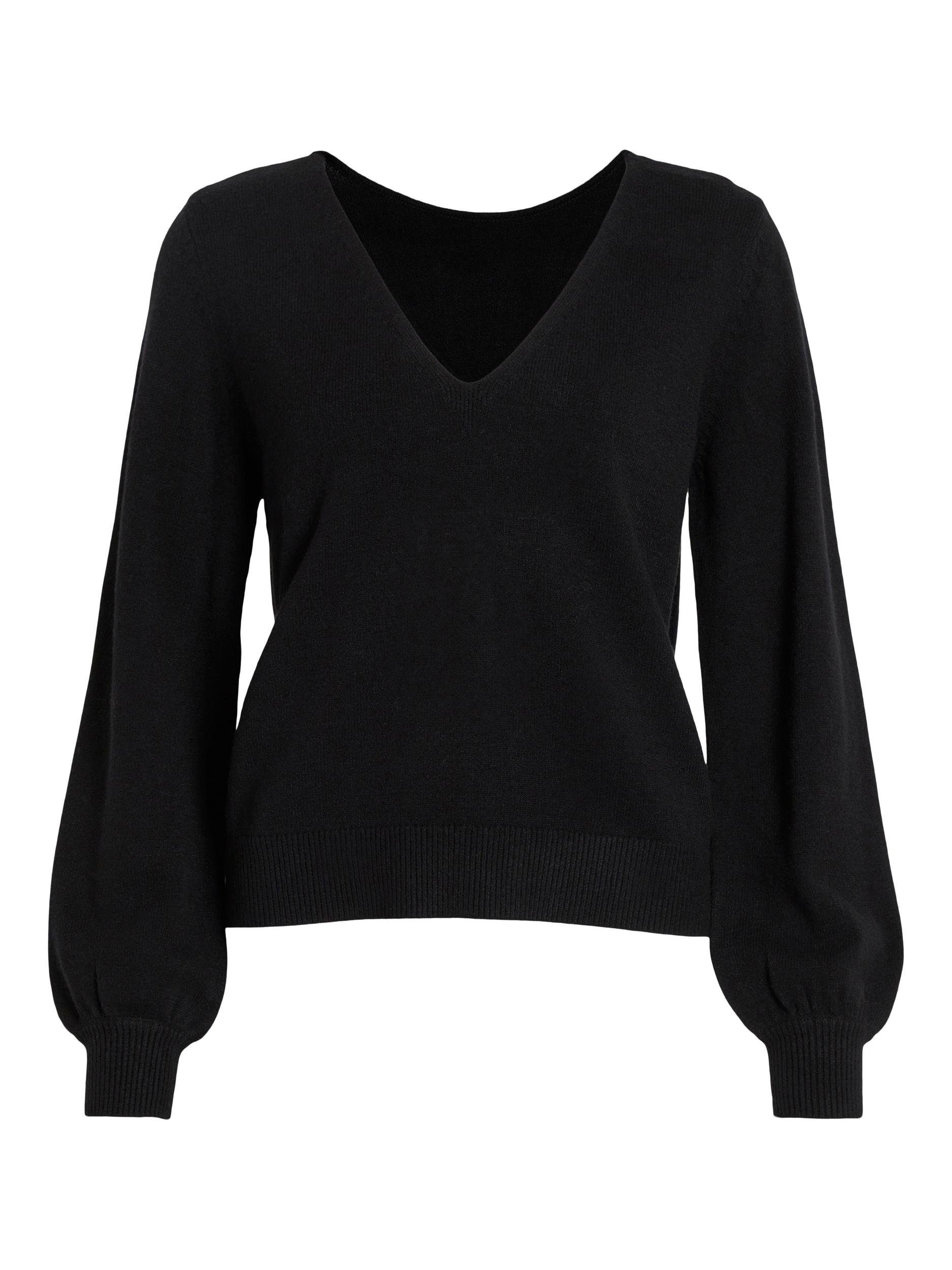 Vila Trui met V-hals VIRIL REV V-NECK L/S TOP - NOOS