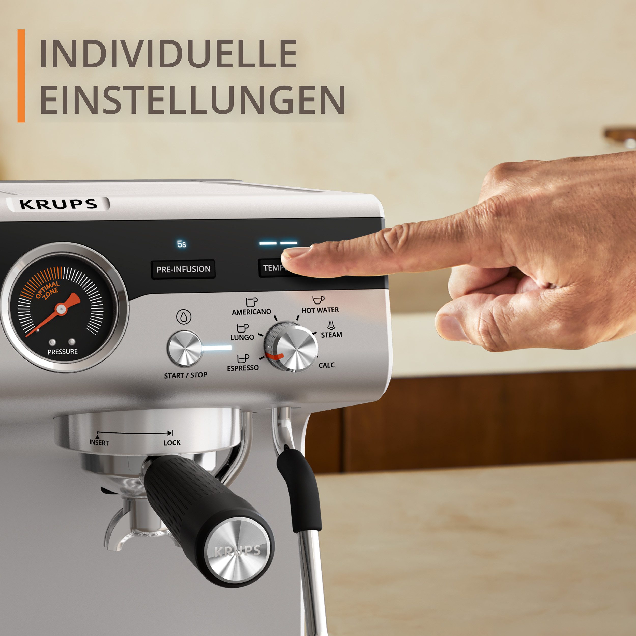 Krups Espressomachine XP801T Precision, Siebträger