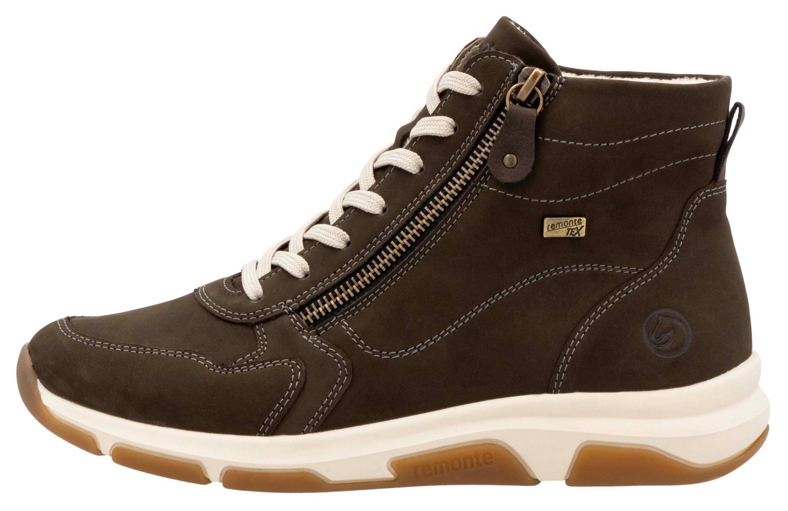 Remonte Sneakers met sleehak high-top sneaker, veterschoen, vrijetijdsschoen met buitenrits