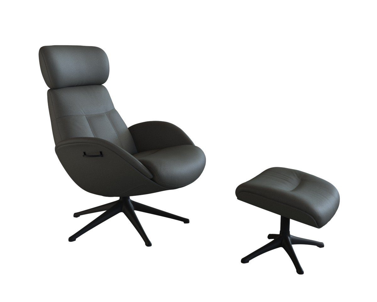 FLEXLUX Relaxfauteuil Relaxchairs Elegant Eersteklas comfort, rug- en hoofdsteunverstelling, draaibaar, zwarte voet