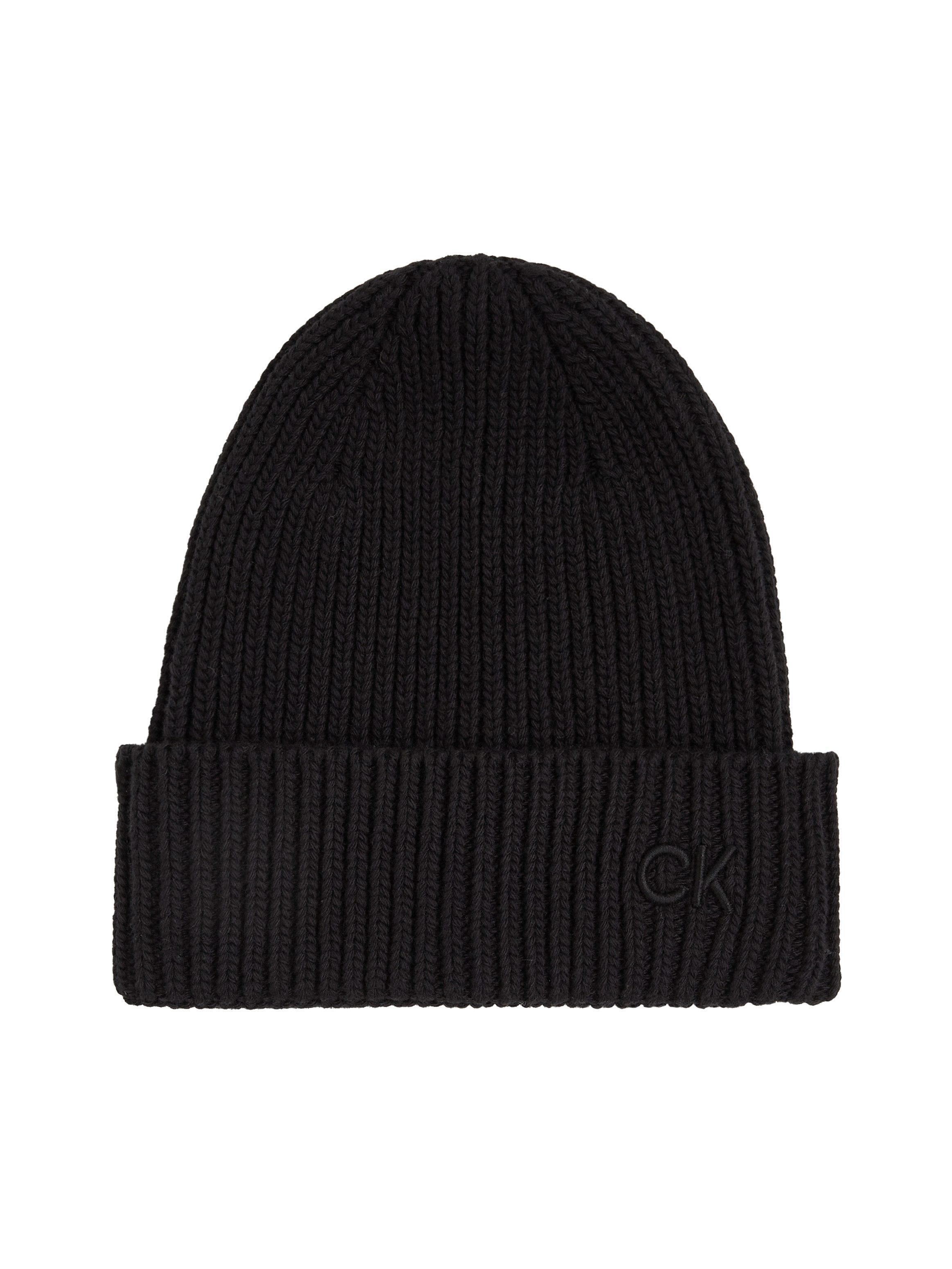 Calvin Klein Beanie CK EMBROIDERY COTTON RIB BEANIE