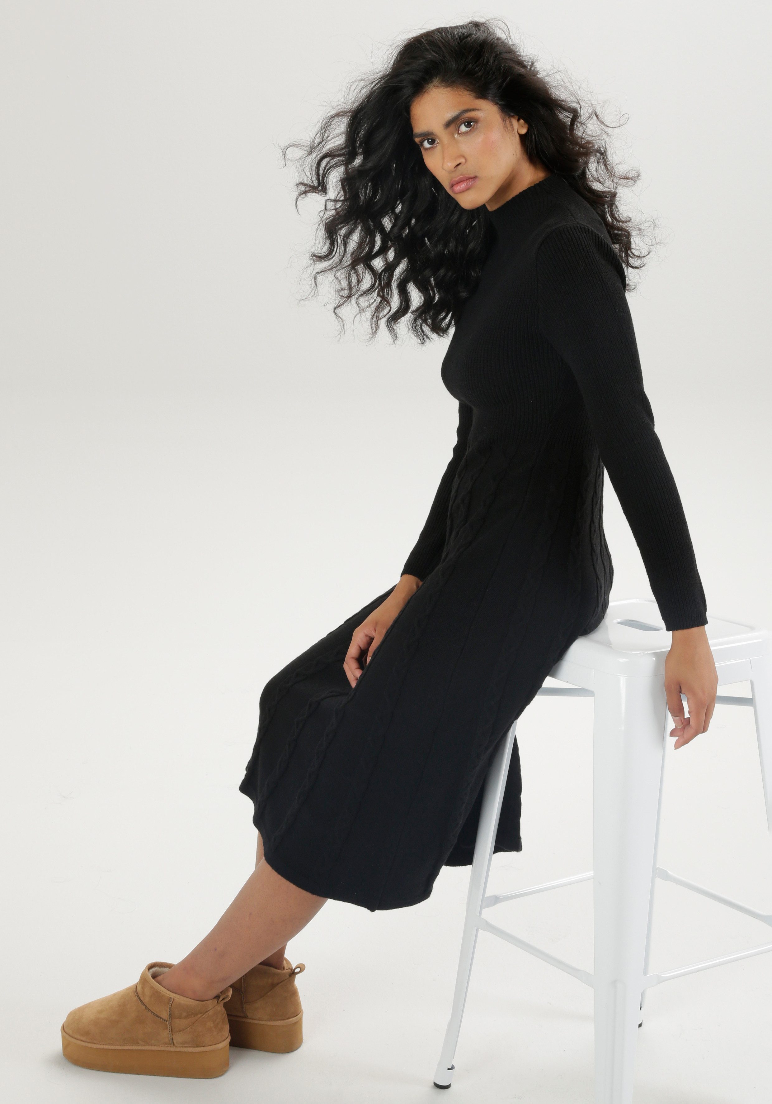 Aniston SELECTED Gebreide jurk met kabelmotief