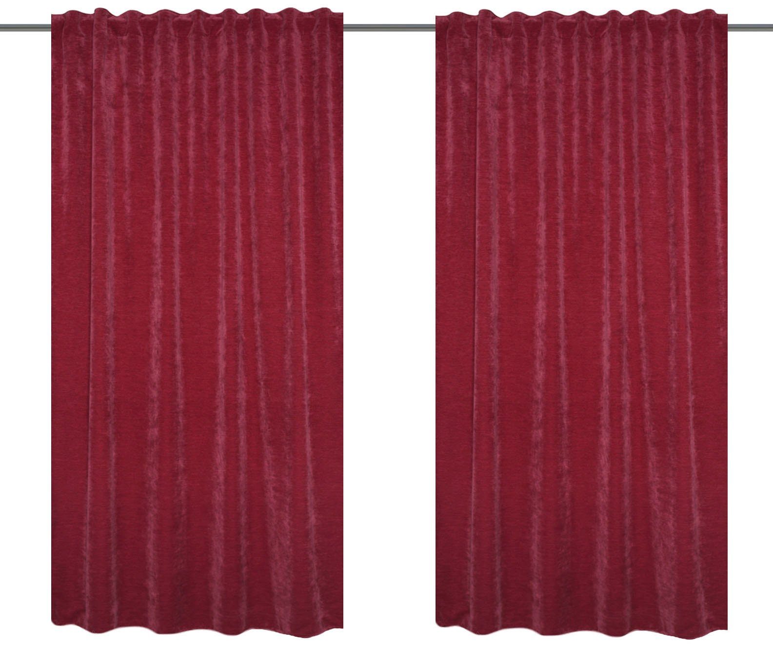 Home Basics Gordijn WOLLY 2-delig set thermo-chenille uni wolly (2 stuks)