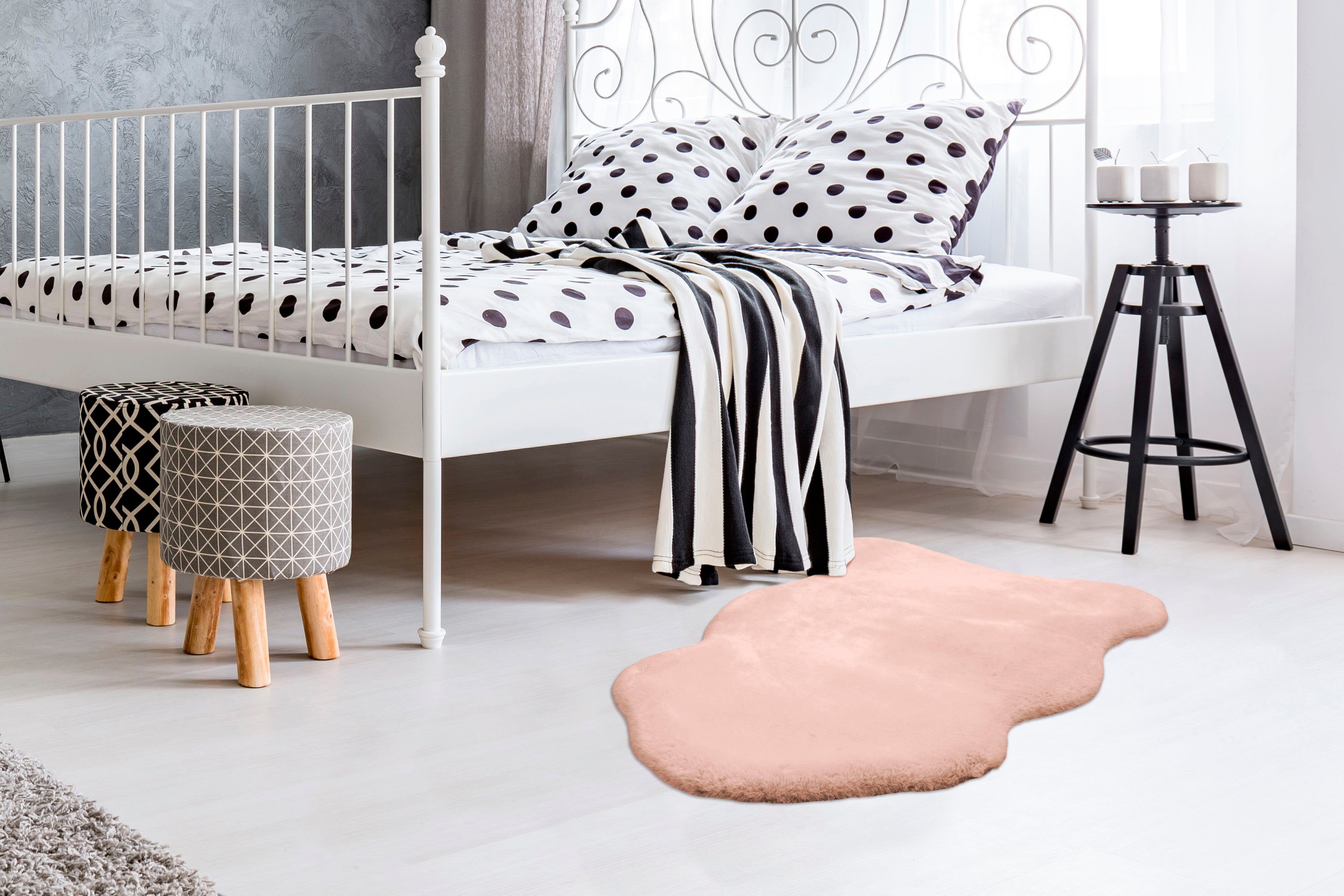 Padiro Vachtvloerkleed Rabbit Light Sheepskin 825 zacht bonttapijt-imitaat, slaapkamer, kinderkamer