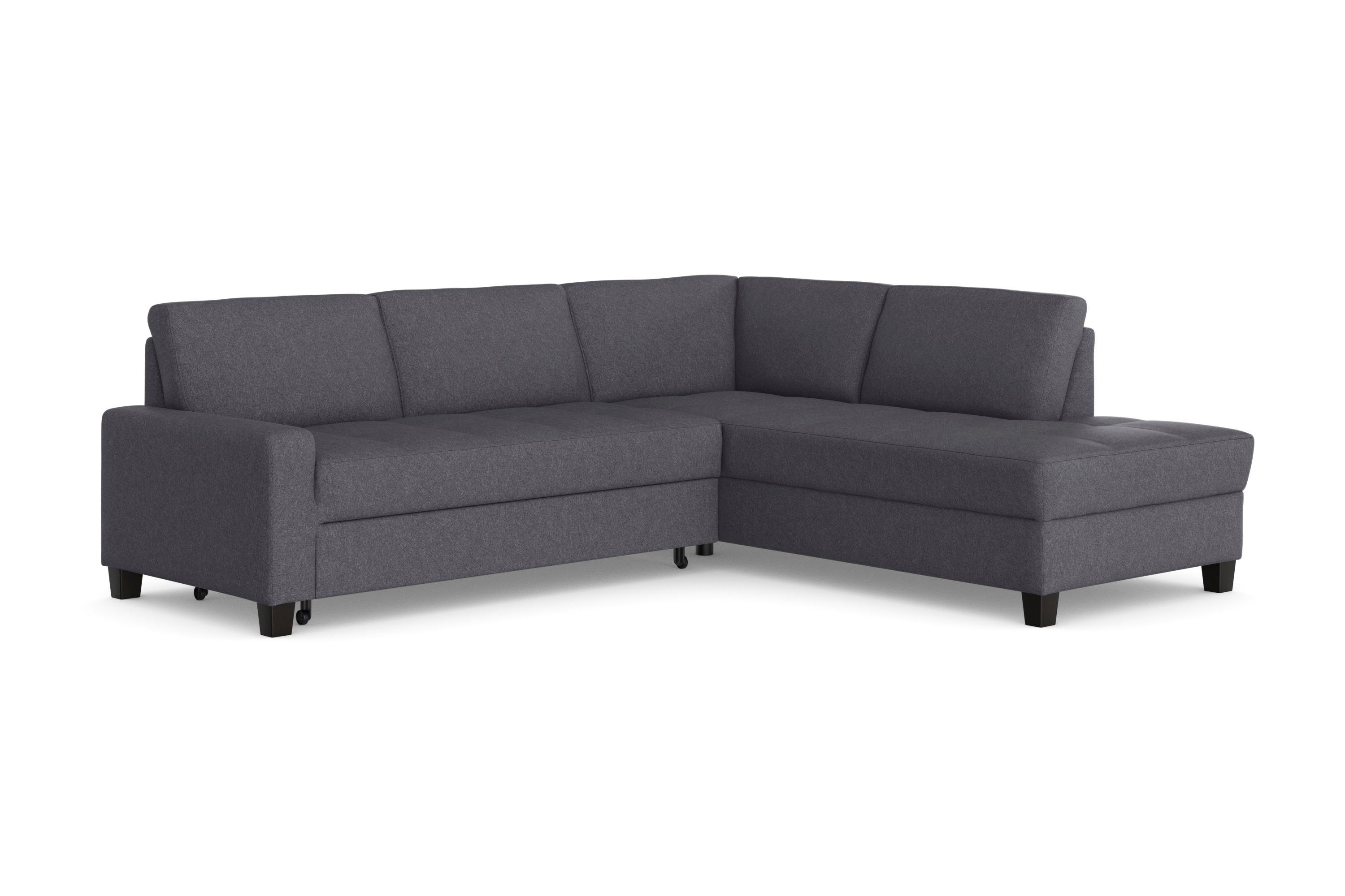 DOMO collection Hoekbank Florentina tijdloos en elegant, zitnaden als designelement, L-vorm keuze met slaapfunctie, met contrastnaad, comfortabele zithoogte 47 cm