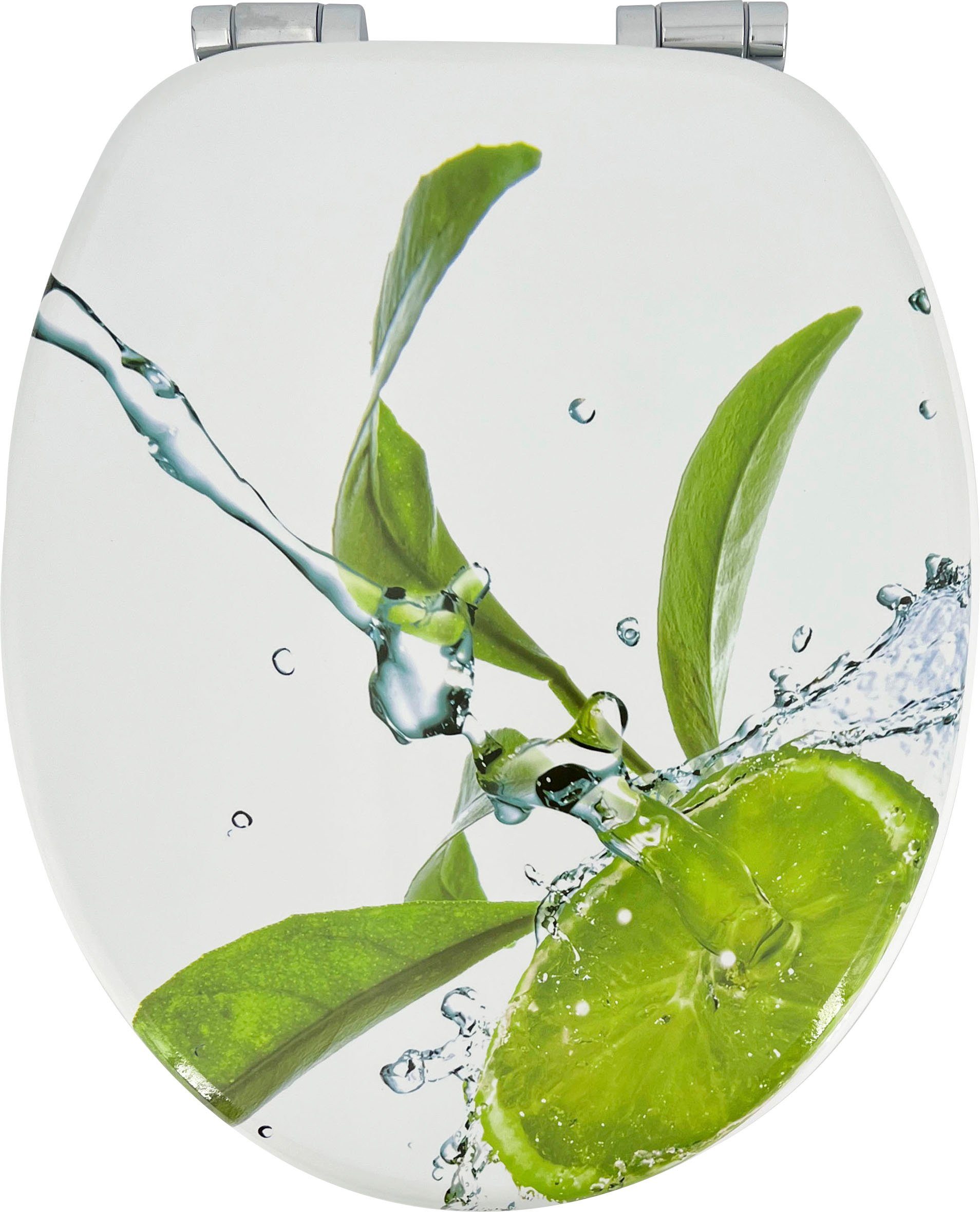 ADOB Toiletzitting Limoen Softclosemechanisme, zeer stabiel, motief citroen wc-brillen wit