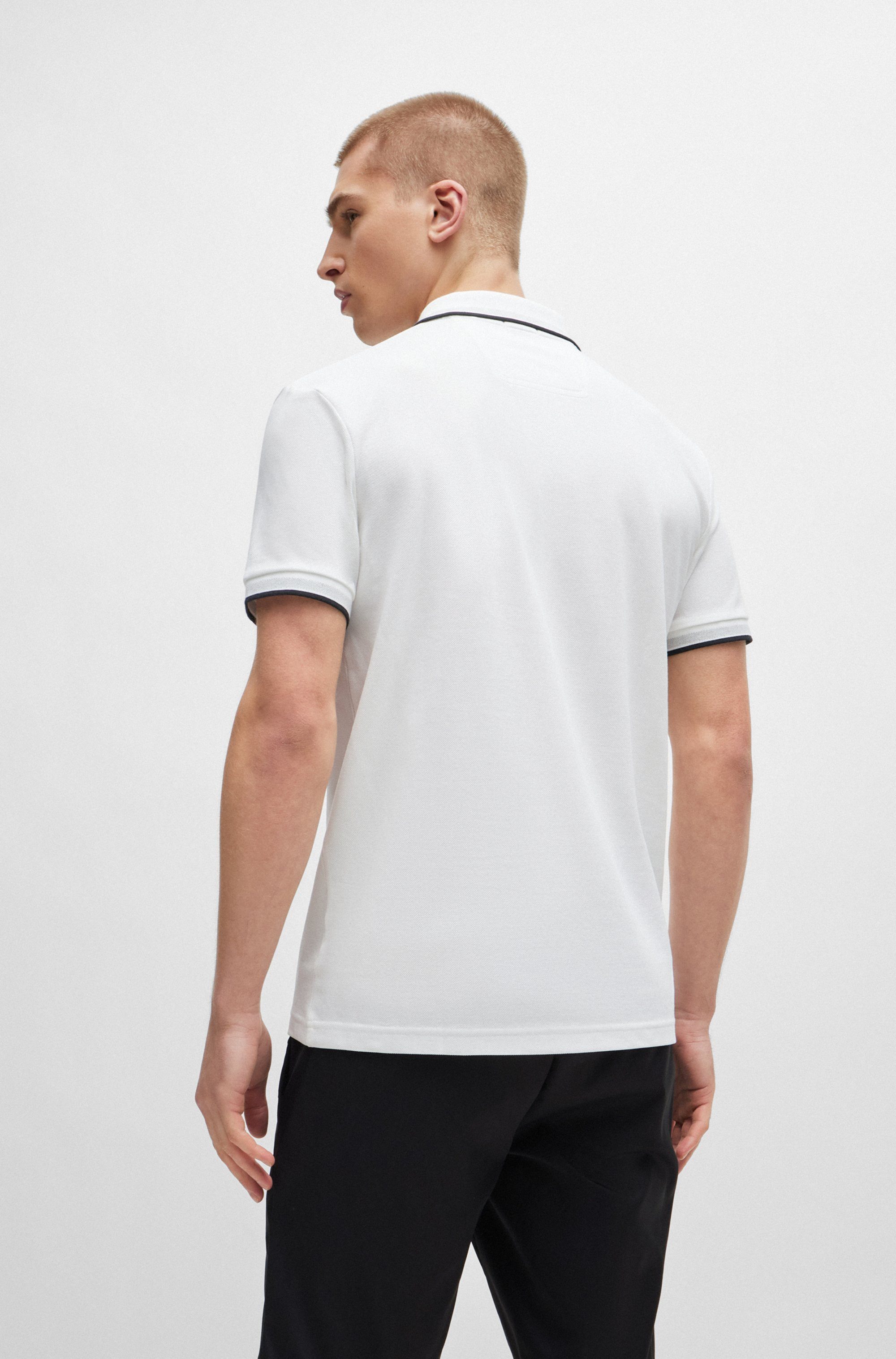 BOSS GREEN Poloshirt PADDY met contrasterende strepen aan de kraag