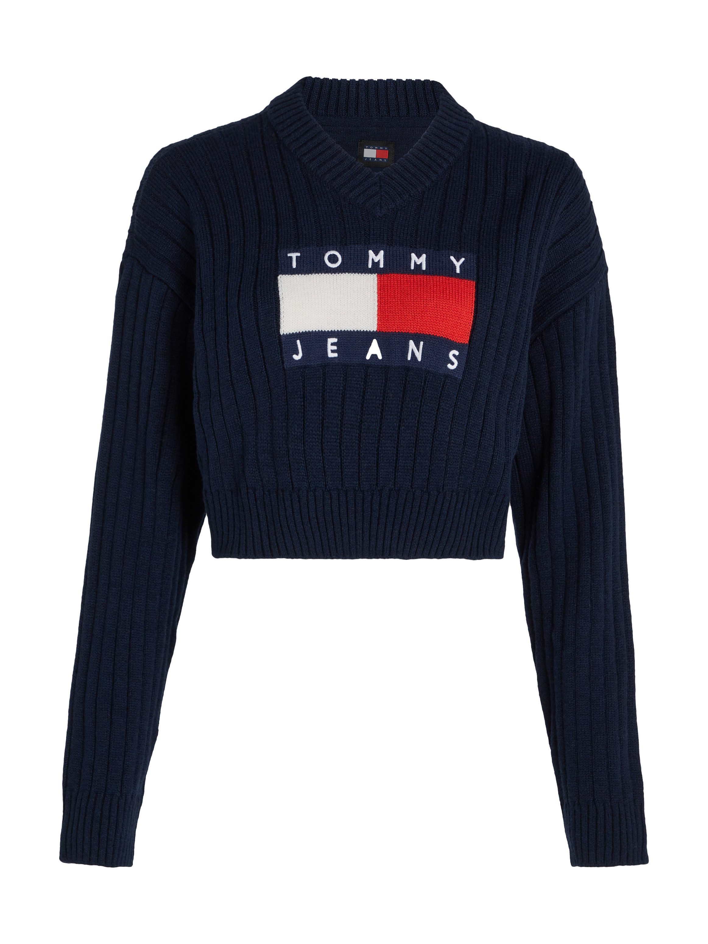 TOMMY JEANS Gebreide trui TJW VNCK CENTER FLAG SWEATER EXT