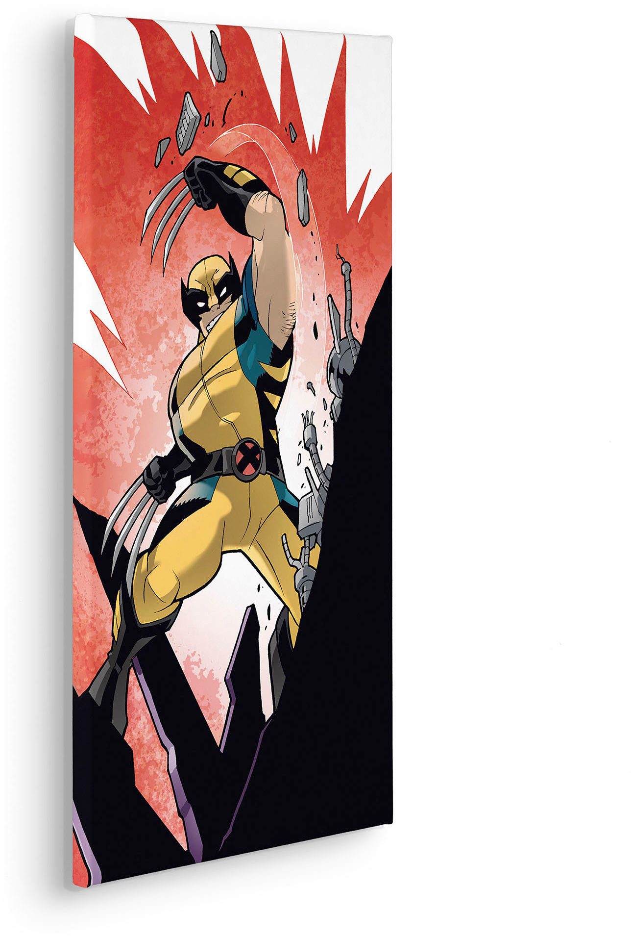 Komar Artprint op linnen X-Men Wolverine Slit - Afmeting 30 x 60 cm Canvasdoek met echt houten frame, kinderkamer (1 stuk)