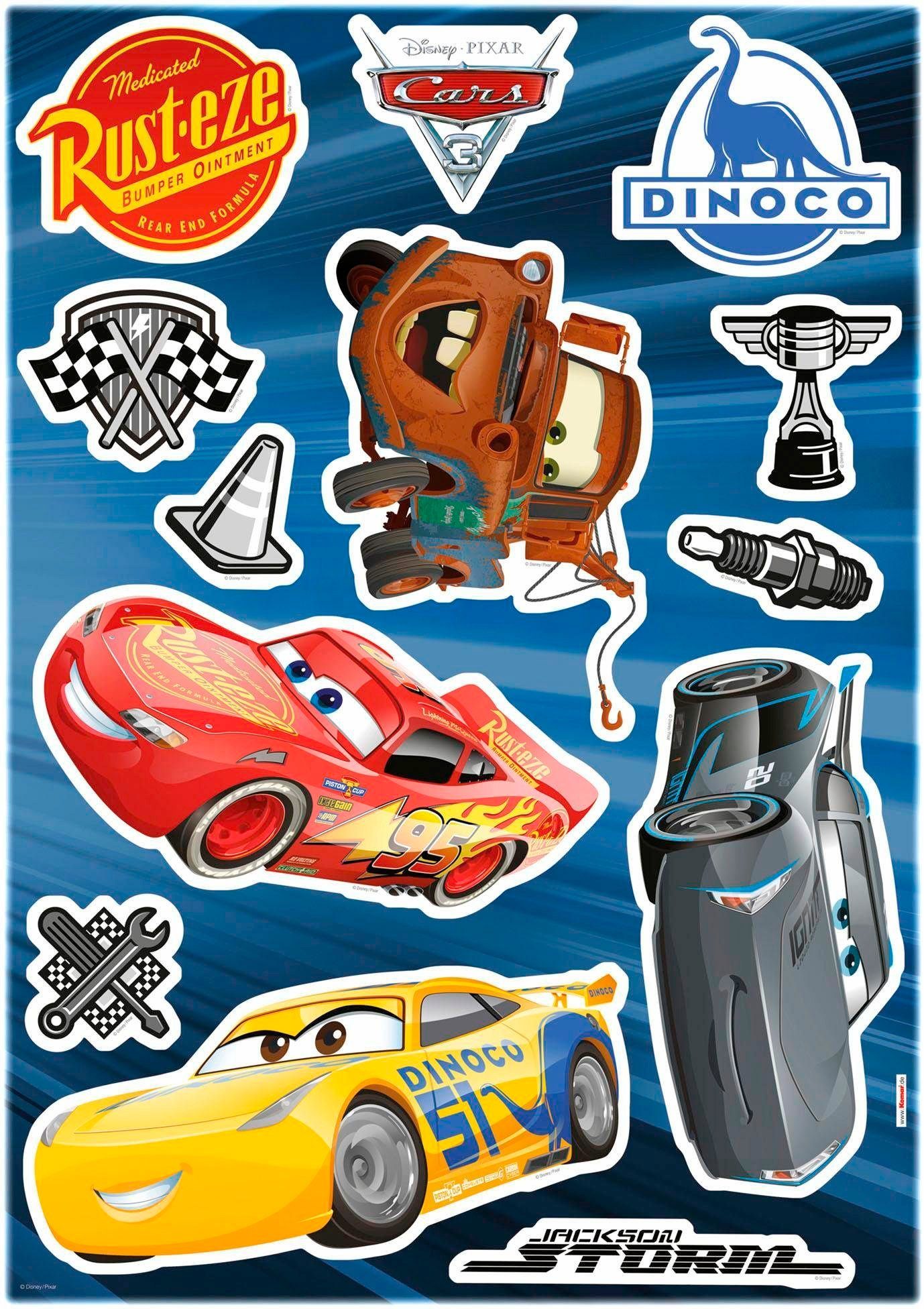 Komar Wandfolie Cars3 - afm. 50 x 70 cm zelfklevend, wandstickers, kinderkamer