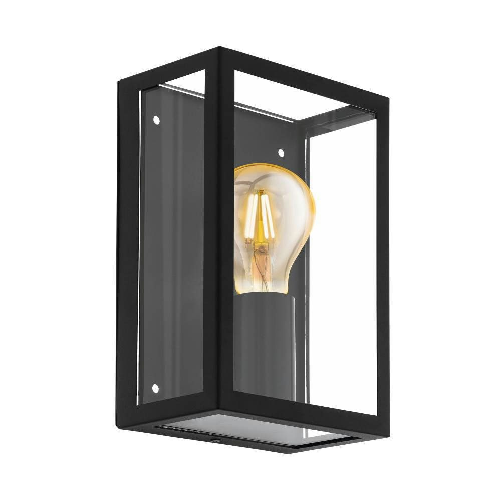EGLO Wandlamp voor buiten ALAMONTE 1 zwart / l17 x h26 x b26 cm / spatwaterdicht / rustiek