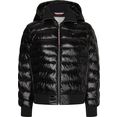 tommy hilfiger gewatteerde jas sporty sorona side zip jacket met tommy hilfiger logoborduursel zwart