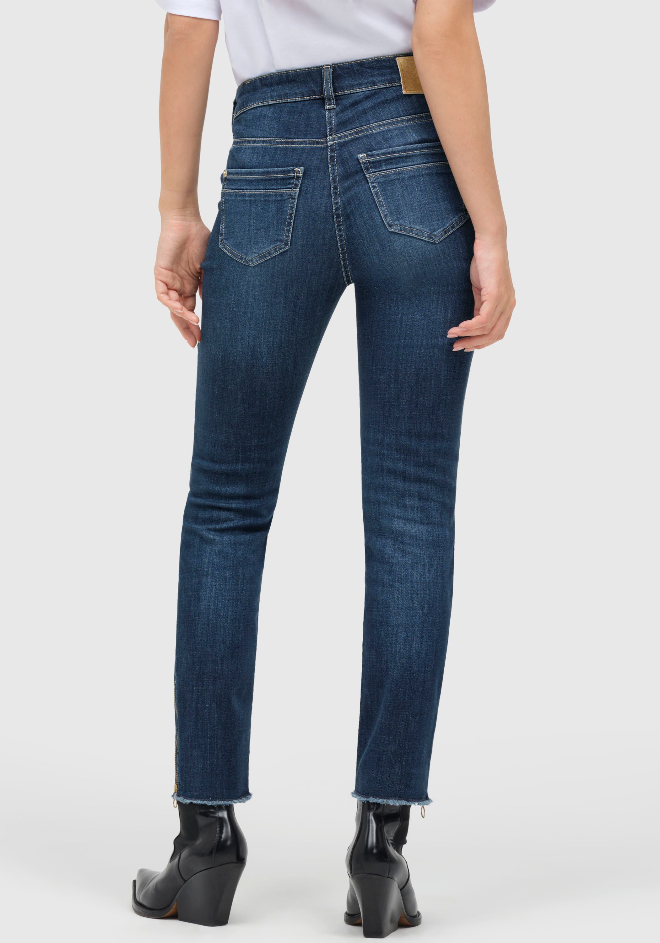 MAC Ankle jeans Rich-slim chic Met bijzonder kleingeldzakje
