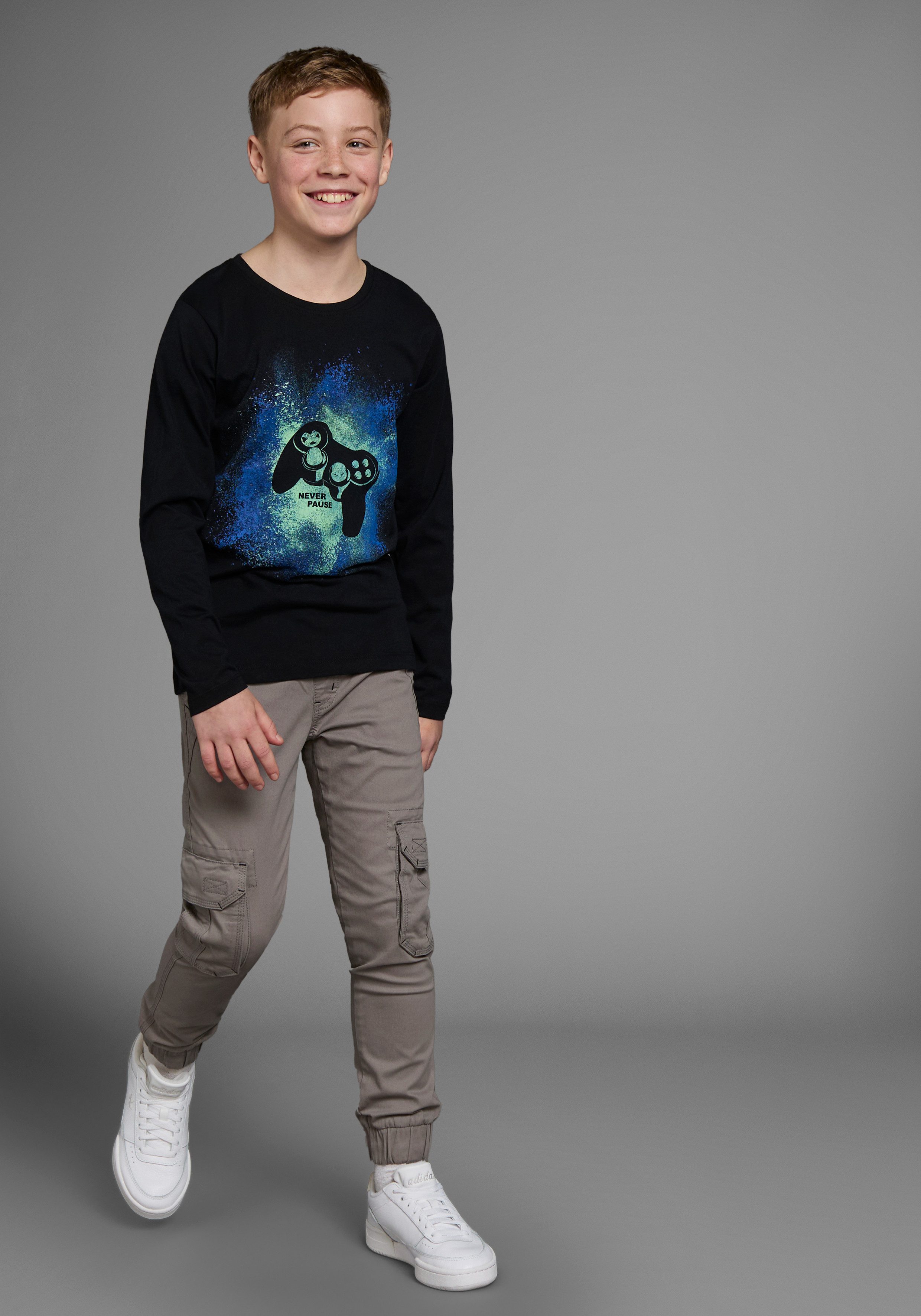 KIDSWORLD Shirt met lange mouwen Gamer Langarm, basic pasvorm, met trendy opdruk