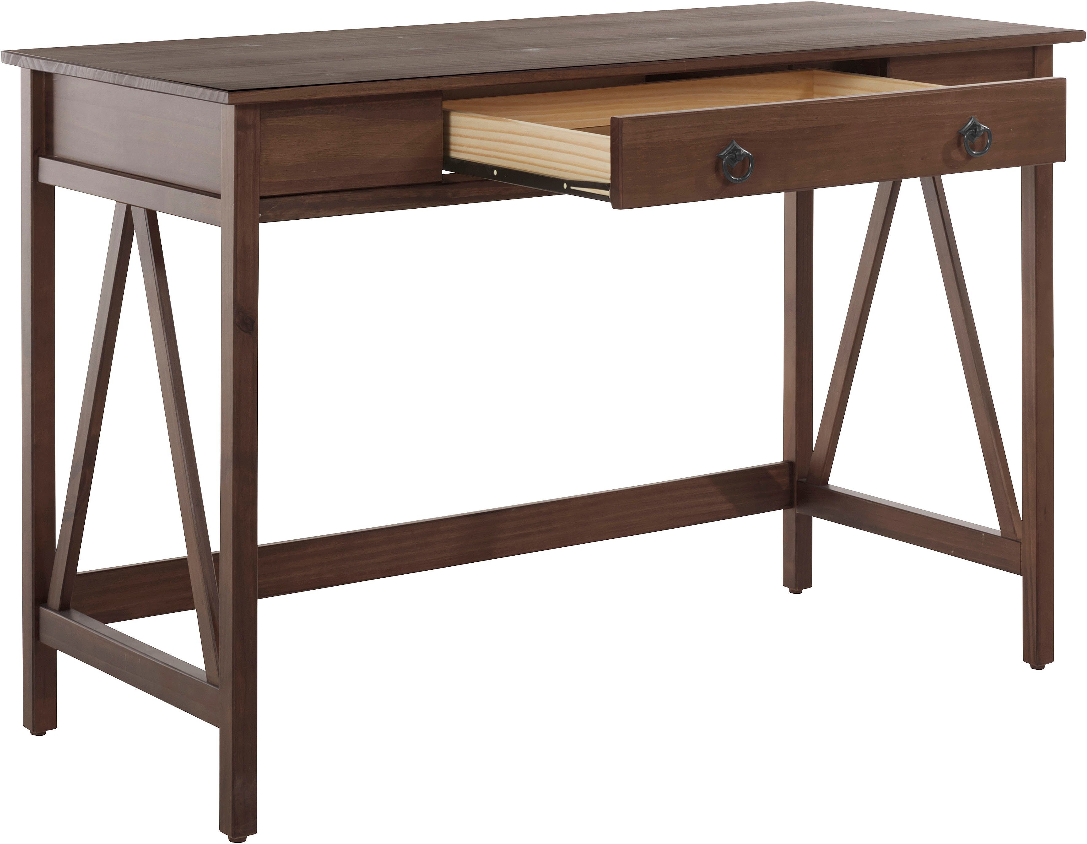 Timbers Bureau Fonville van grenenhout, breedte 116,5 cm, thuiskantoor, sidetable