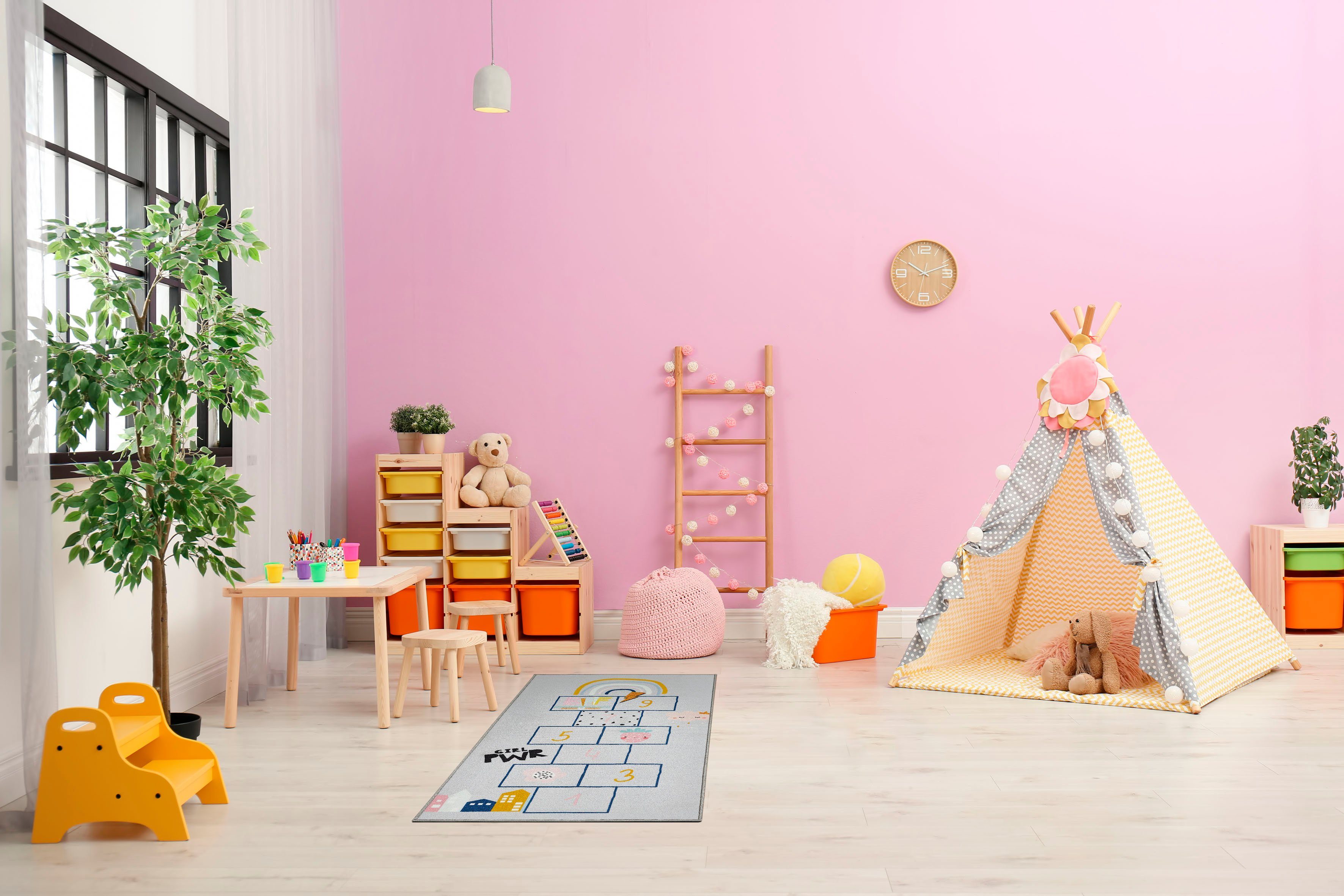 Andiamo Kindervloerkleed Hinkelbaan Kortpolig, speelkleed, speelmotief Hinkelspel "Hemel & Hel"