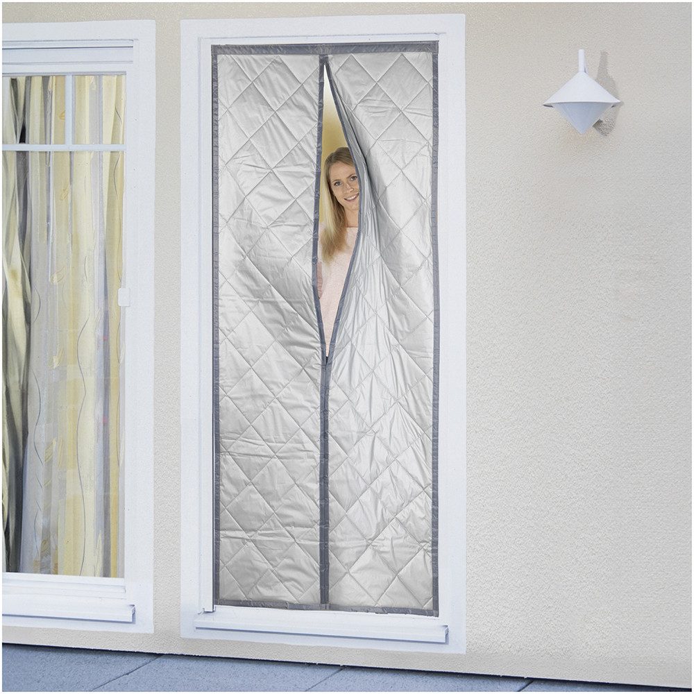 Maximex Deurgordijn Warmtebescherming 2in1 80x200 cm, thermo-gordijn, reflecterende buitenkant, ondoorzichtig (1 stuk)