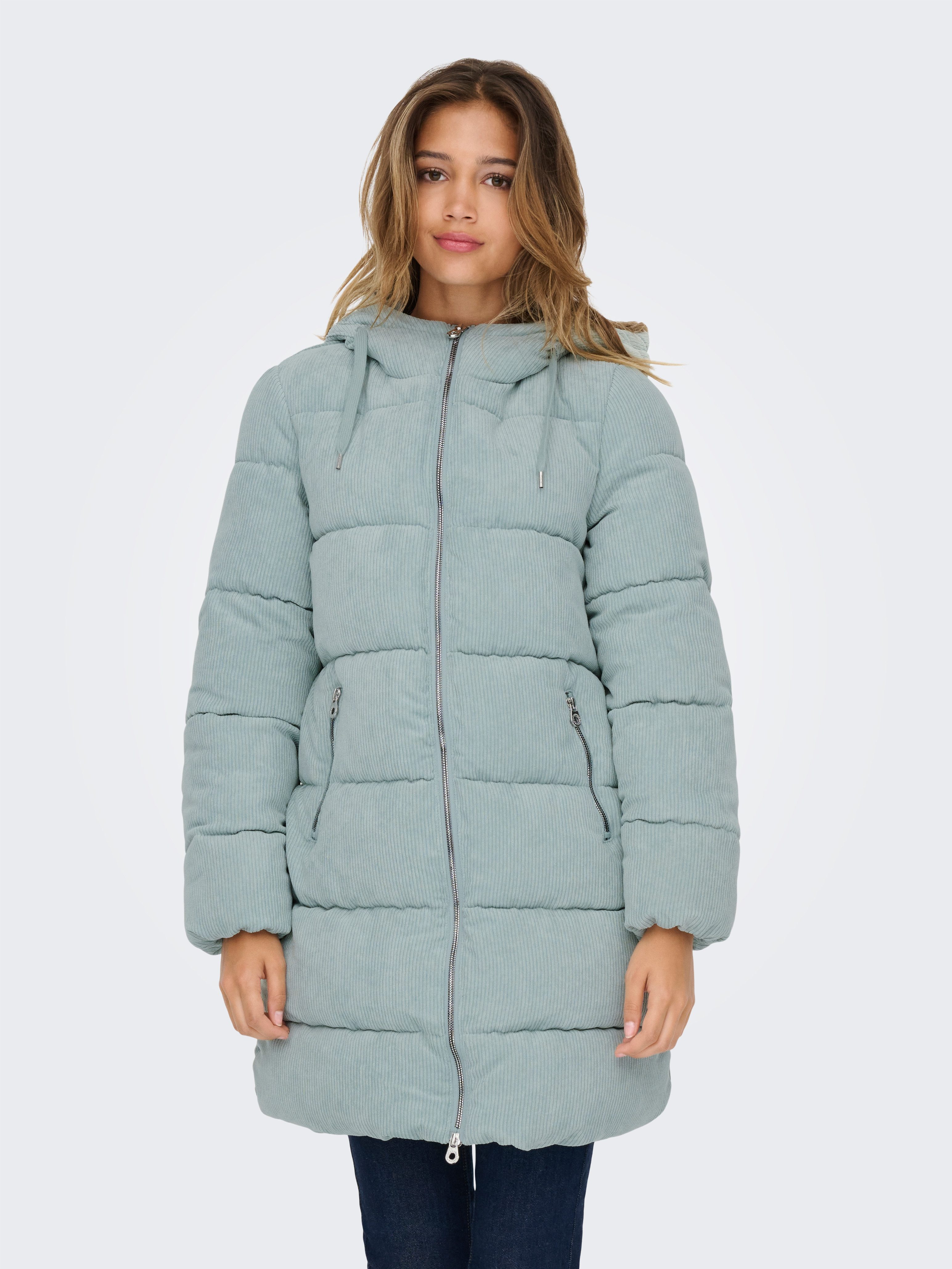 Only Gewatteerde jas ONLDOLLY LONG CORDUROY PUFFER OTW
