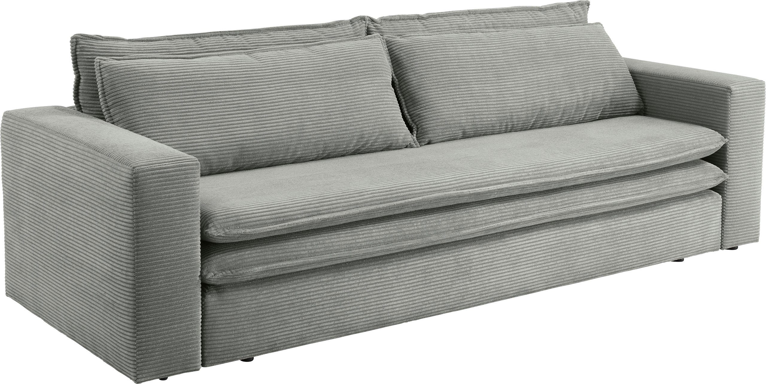 Places of Style 3-zitsbank PIAGGE Cord-bekleding - met slaapfunctie en bedkist, met praktische topmatras