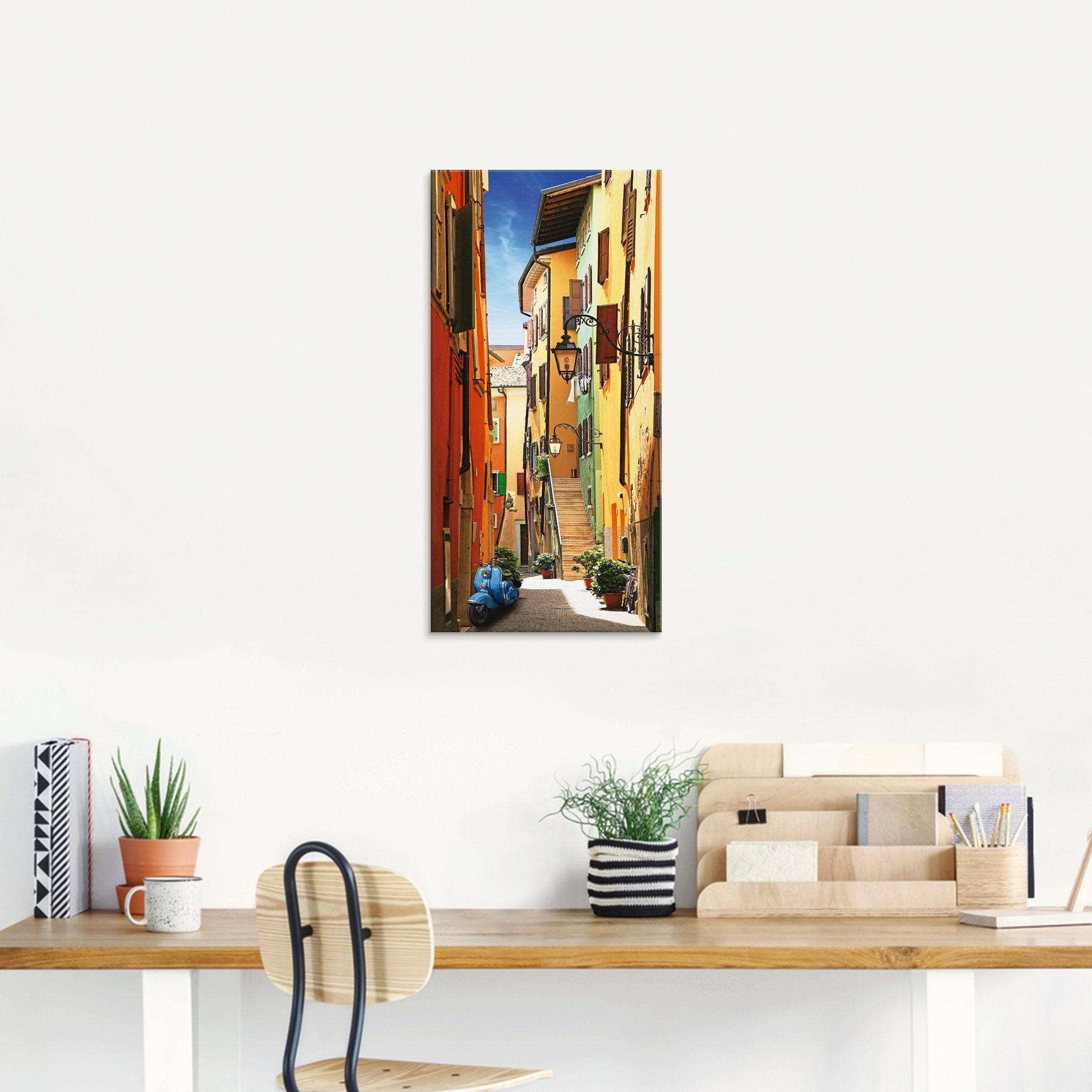Artland Print op glas Altstadtgasse Riva del Garda