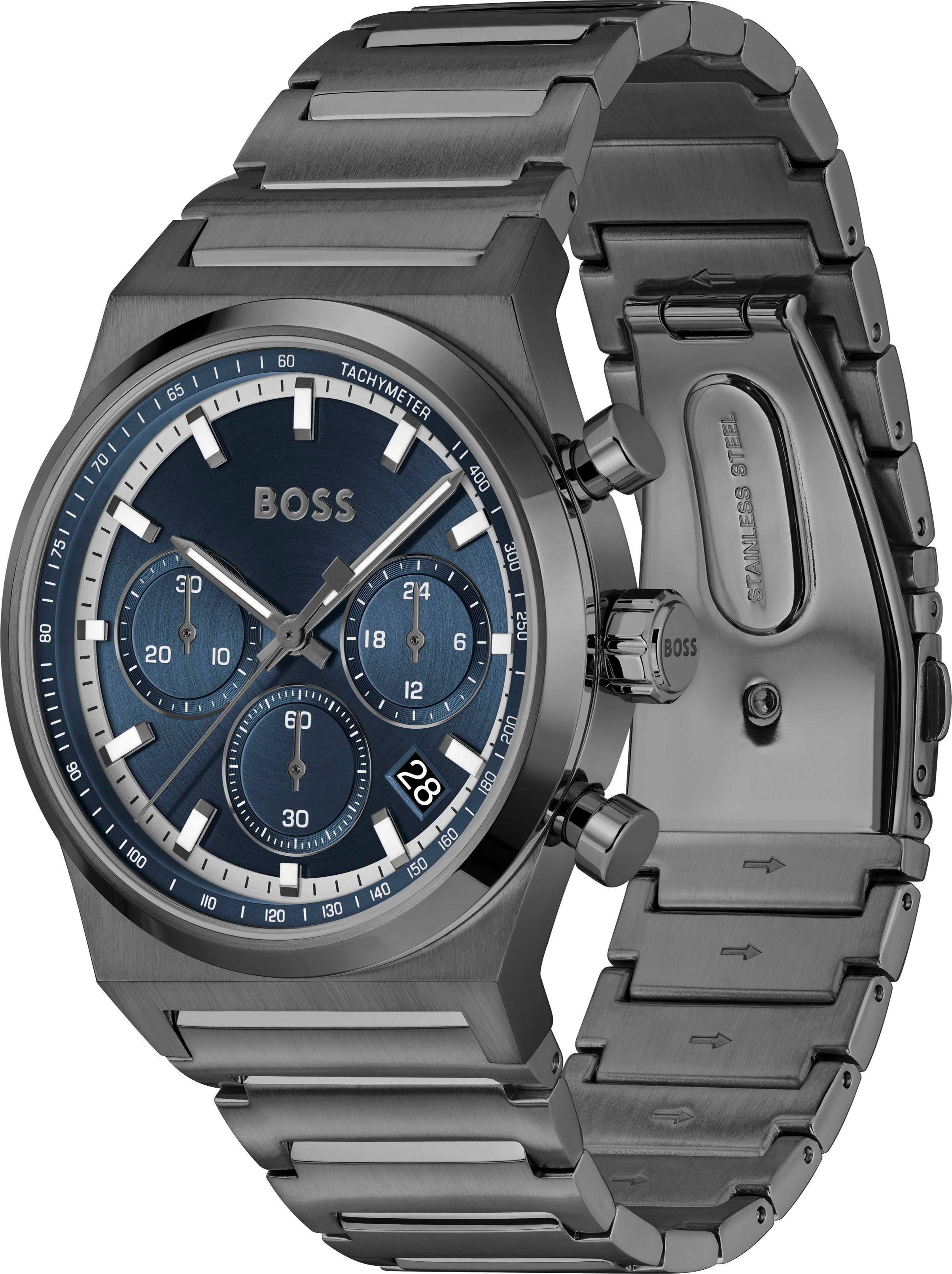 Boss Chronograaf CANDOR CHRONO Quartzhorloge, horloge, herrenuur, roestvrijstalen band, analoog, dag