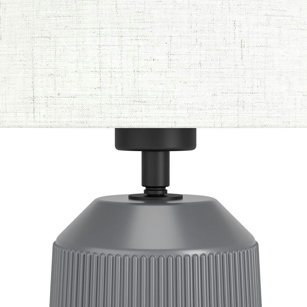 EGLO Tafellamp CAPALBIO Nachtkastlamp, keramiek in grijs en textiel in beige, E27 fitting (1 stuk)