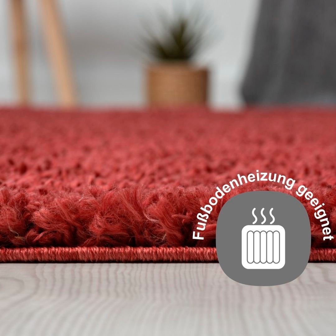 Myflair Möbel & Accessoires Set slaapkamerkleedjes met hoge pool My Shaggy Shaggy, uni-kleuren, licht glanzend, extra fluffy, loper-set