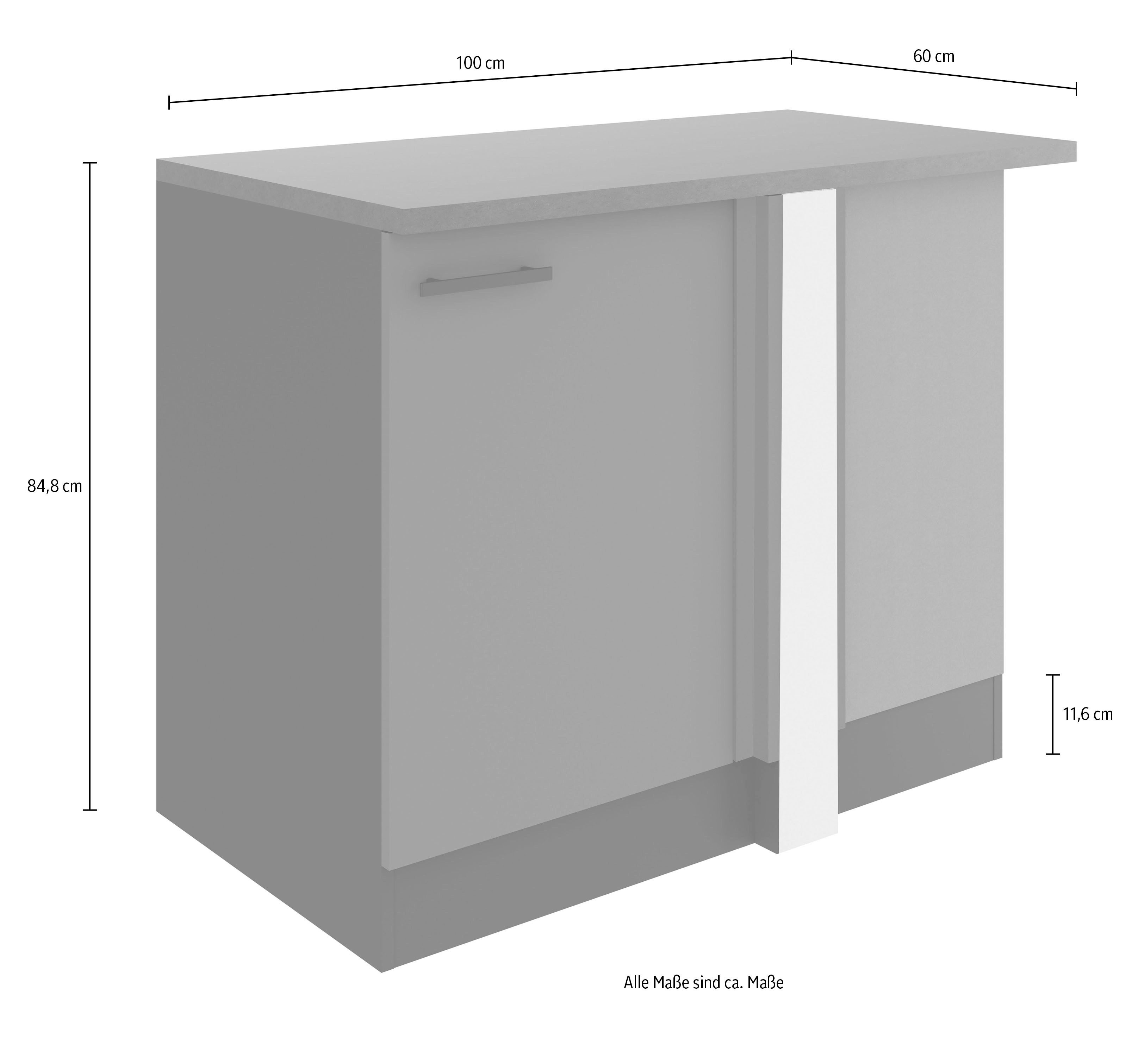 OPTIFIT Hoekonderkast Bella Breedte 100 cm, voor verdere inrichting met een vaatwasser