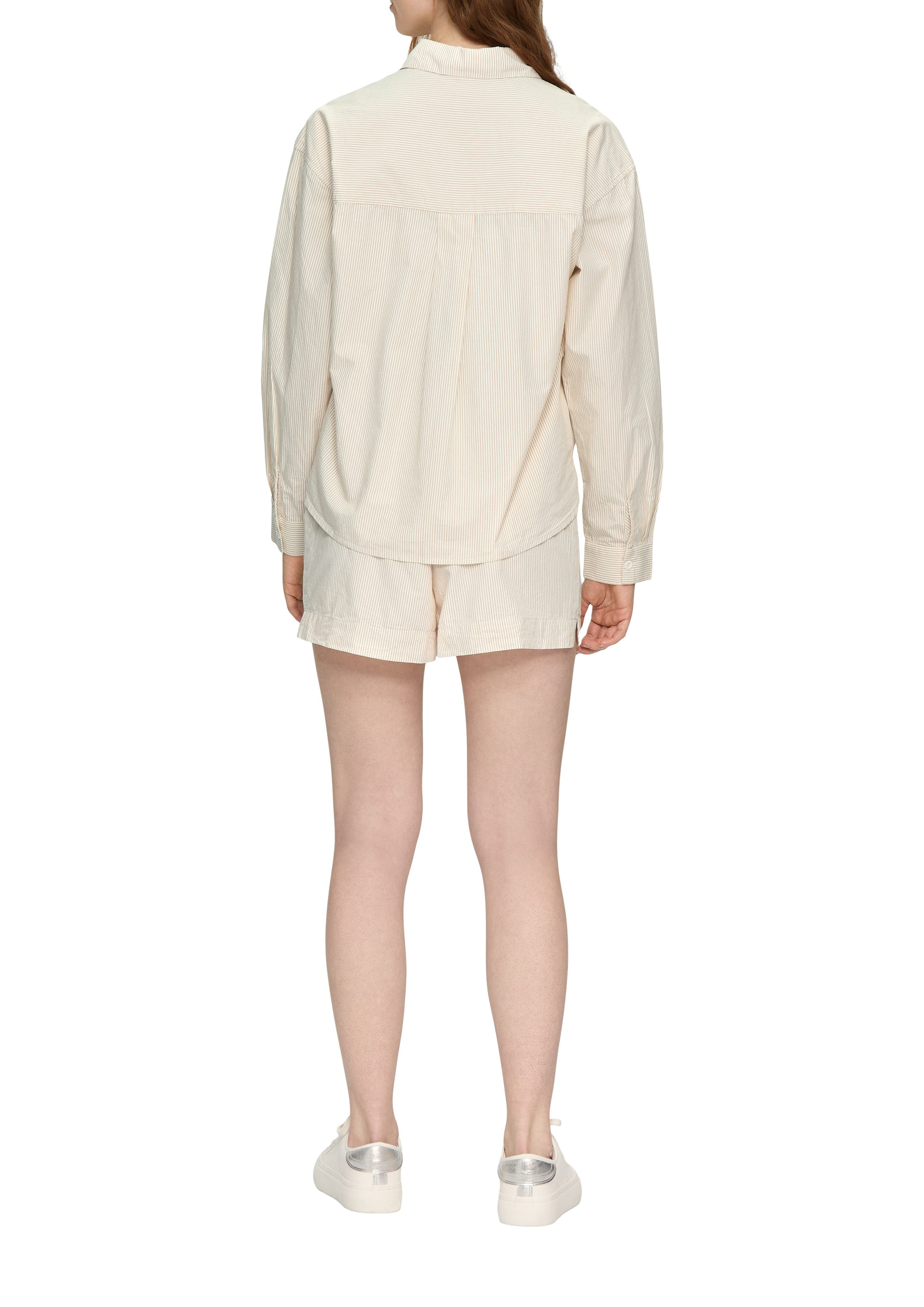 Q S designed by Blouse met lange mouwen met fijn streepdessin