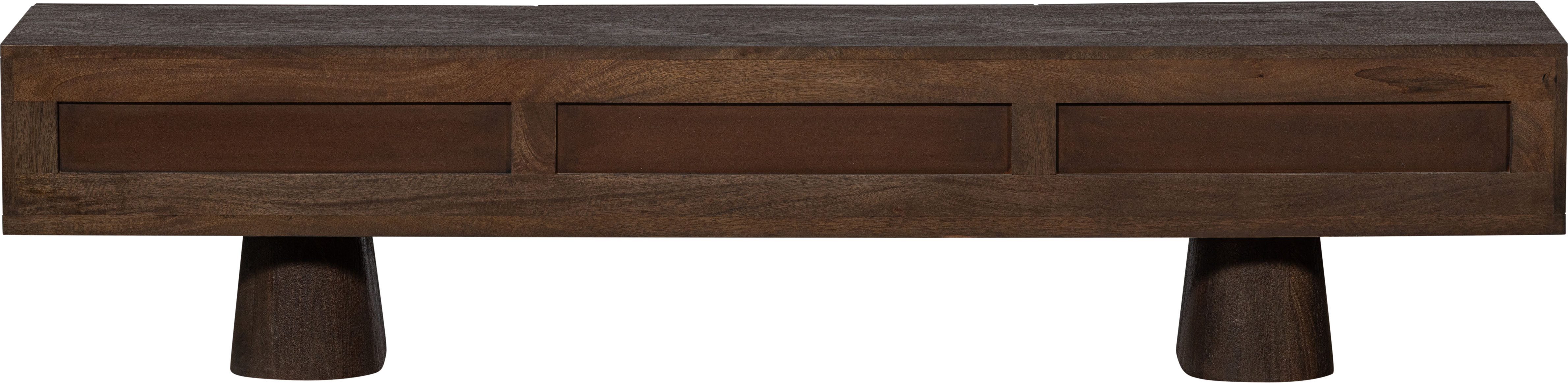 WOOOD Tv-meubel Crumble TV-dressoir van mangohout, drie lades, h 40 cm x b 180 cm x d 40 cm
