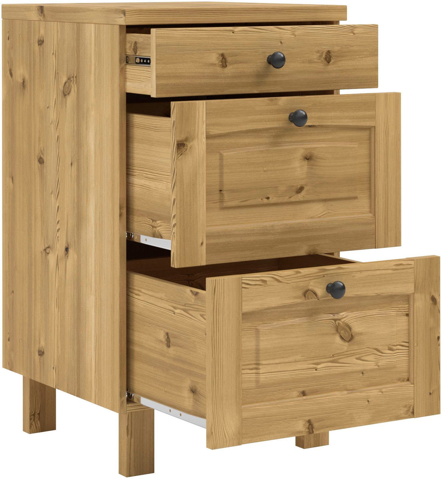 Kochstation Onderkast KS-Osby Massief grenen, breedte 50 cm, 3 laden (1 stuk)