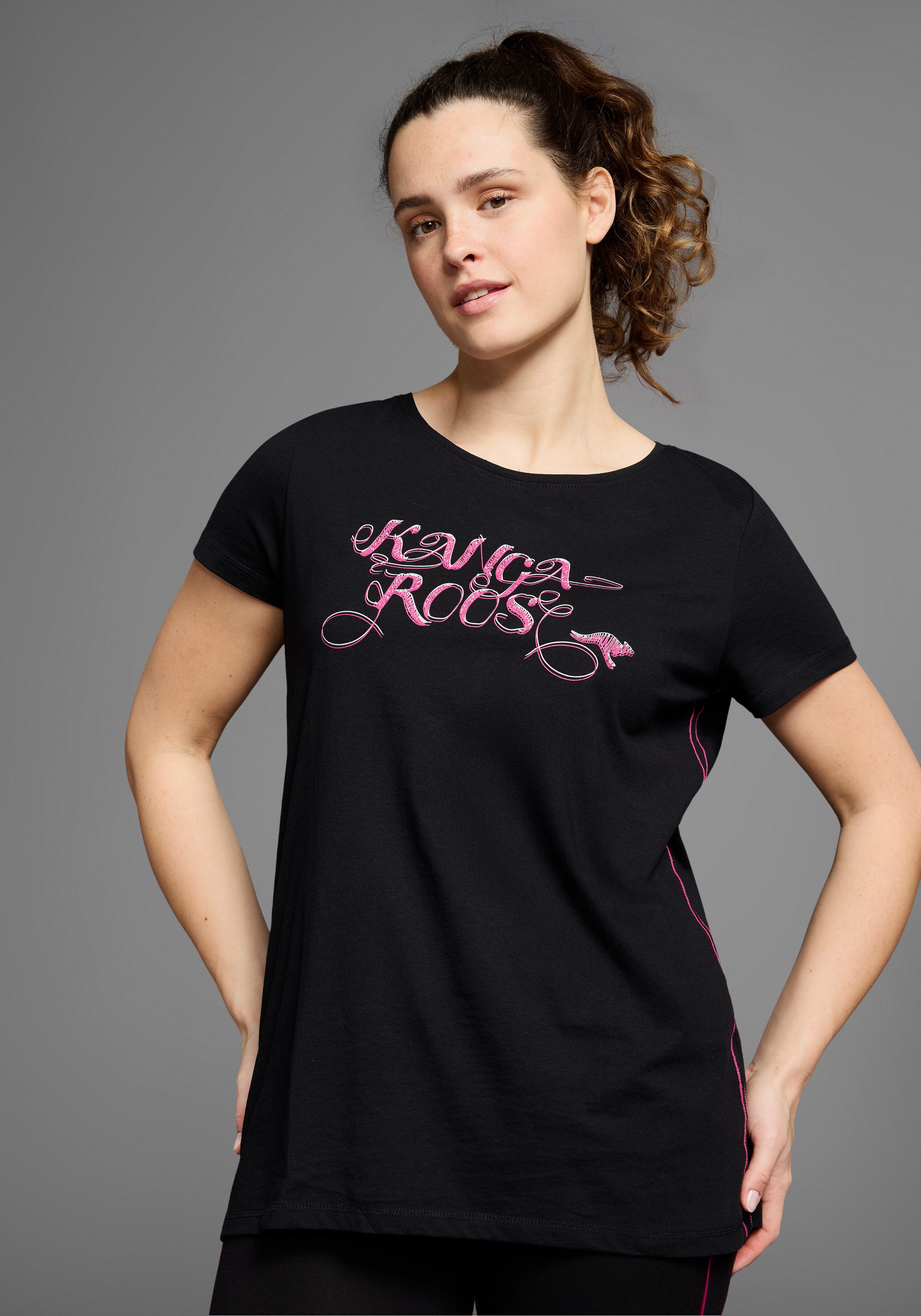 KangaROOS Lang shirt Korte mouw, figuuraccentuerende pasvorm (2-delig, Set van 2)