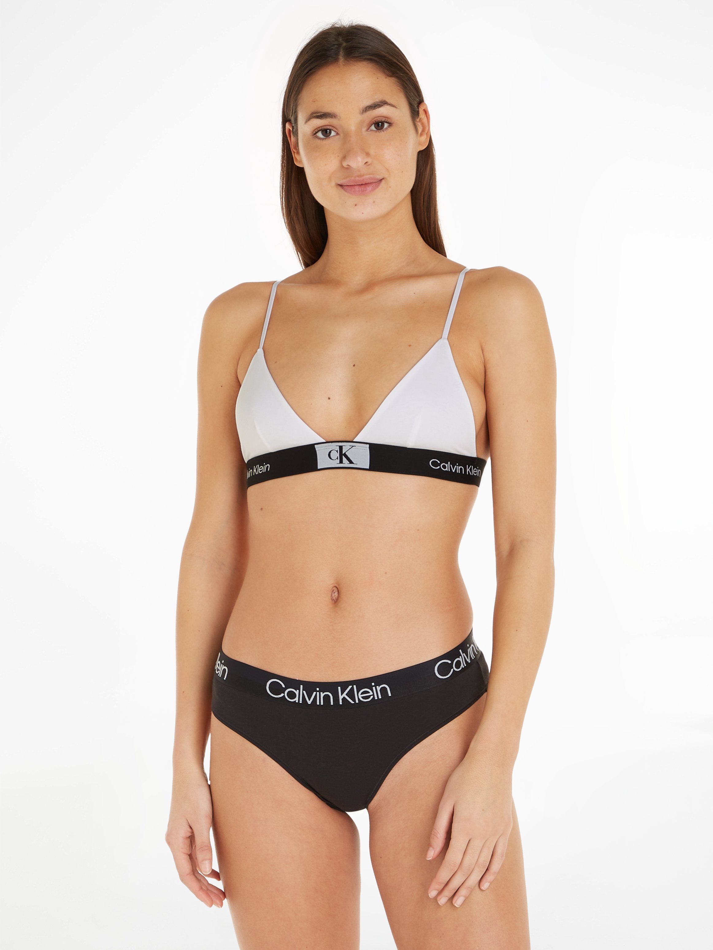 Calvin Klein Bralette-bh UNLINED TRIANGLE met klassieke tailleband met ck logo dames bralettes maat M wit