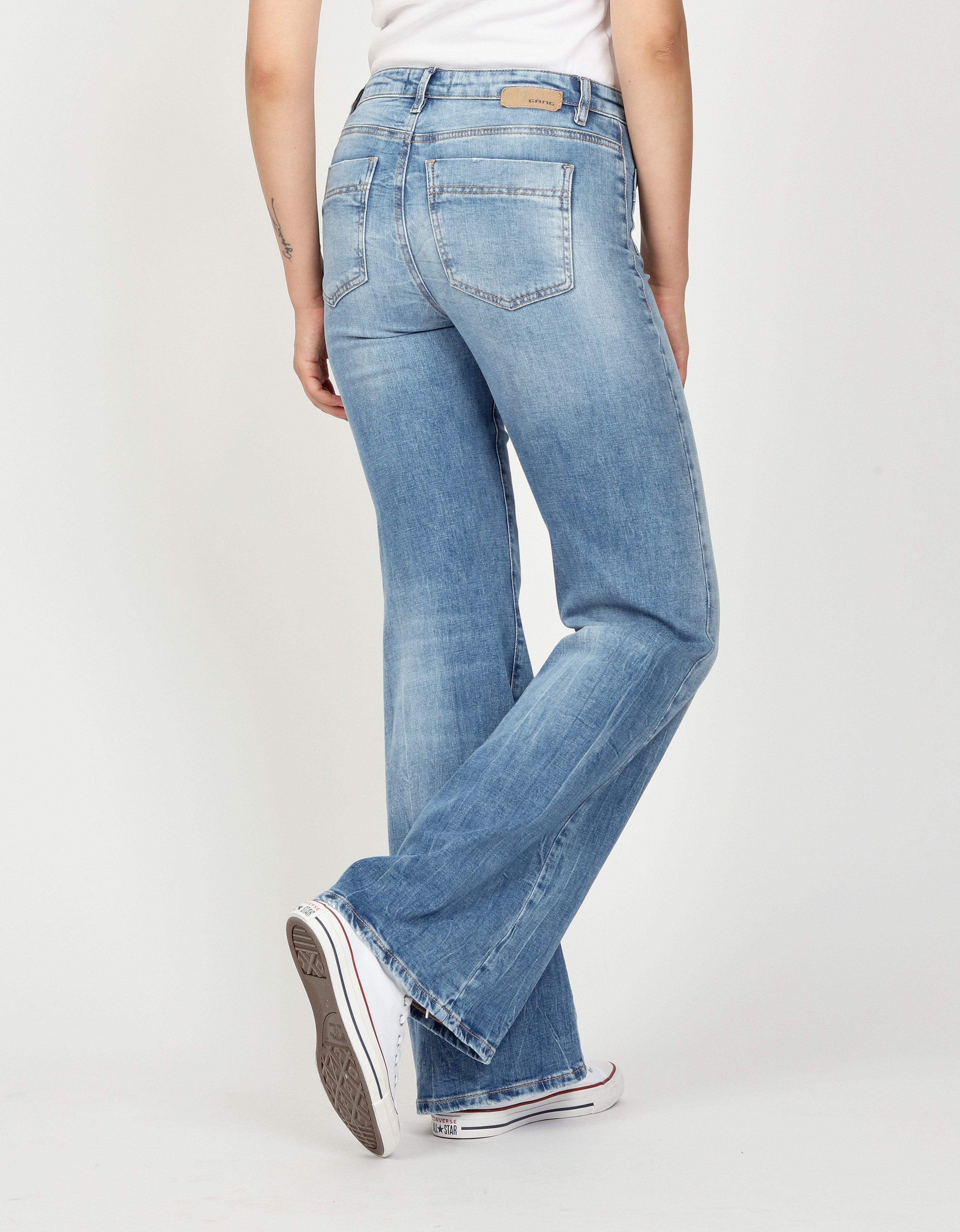 GANG Bootcut jeans 94 JESSI FLARED met trendy luipaardmotief