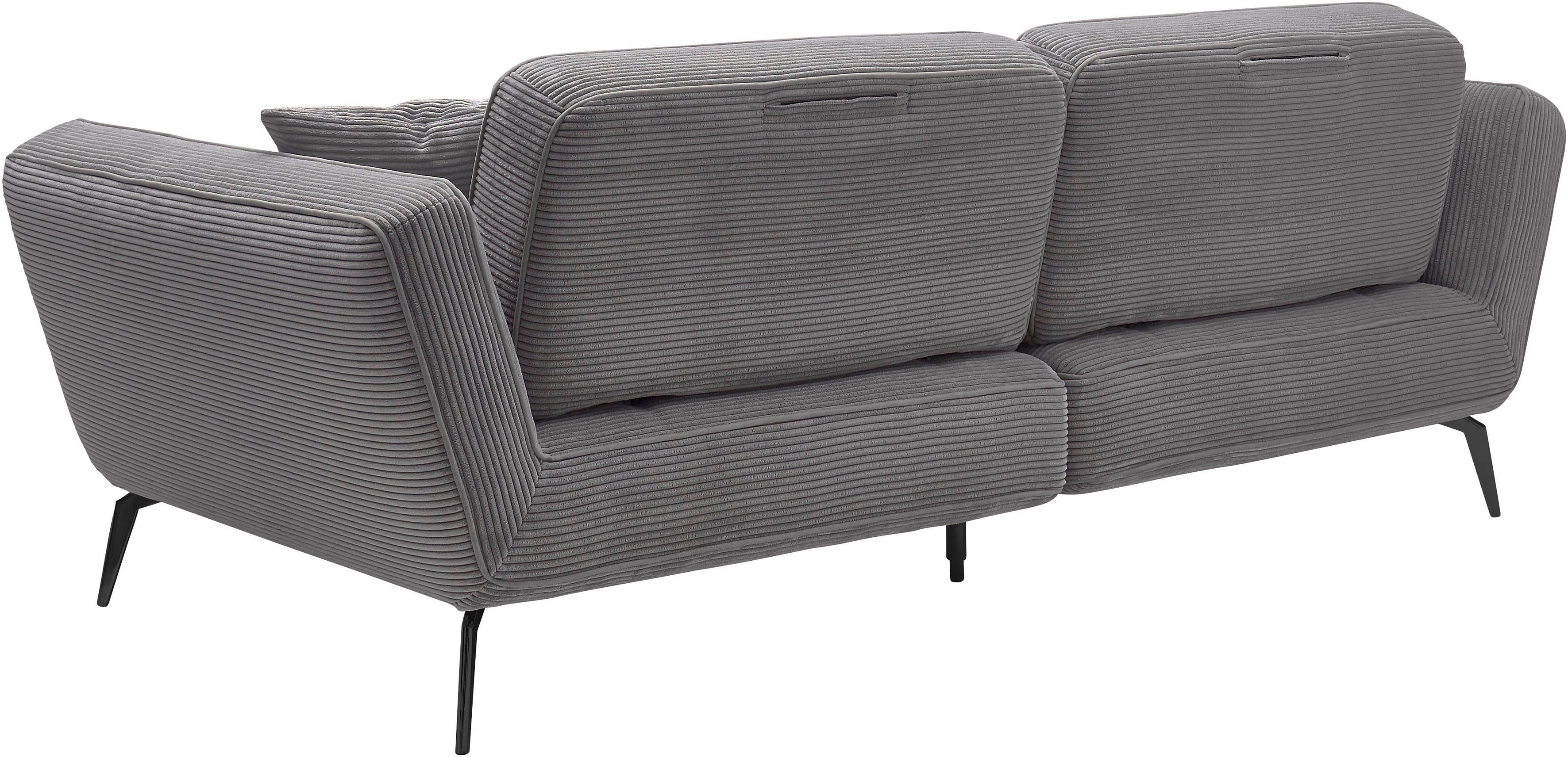 set one by Musterring Megabank SO 4500 Mega-sofa, mega comfortabel, hoogwaardig afgewerkt Voeten zwart mat, optioneel met hoofdsteun, breedte 260cm, in cord