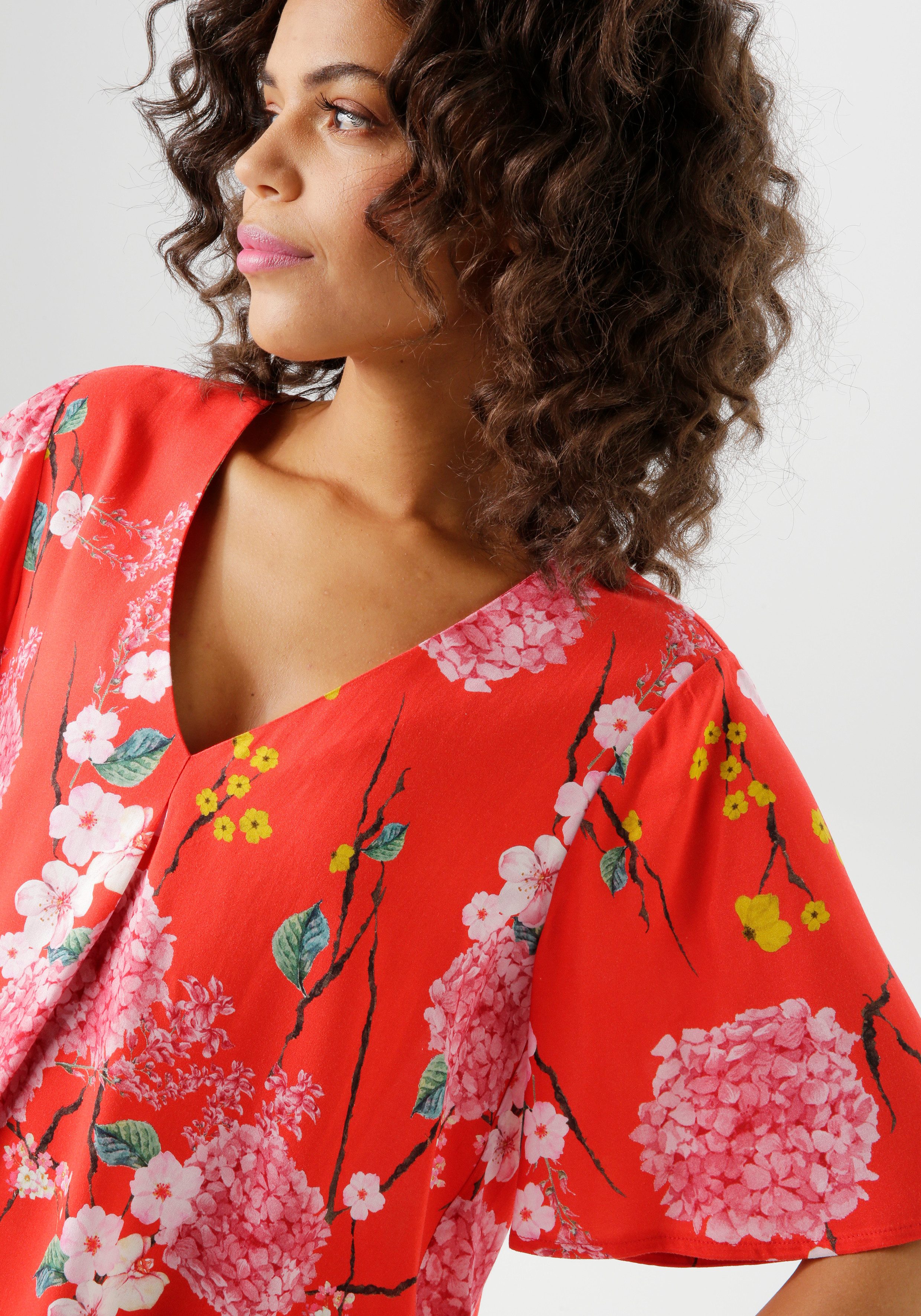 Aniston CASUAL Blouse zonder sluiting met harmonieuze bloemenprint