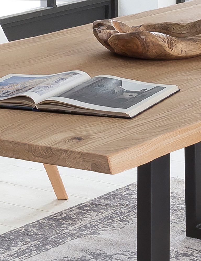 SIT Eettafel Tops&Tables met tafelblad van wildeiken, met boomstamrand, vintage