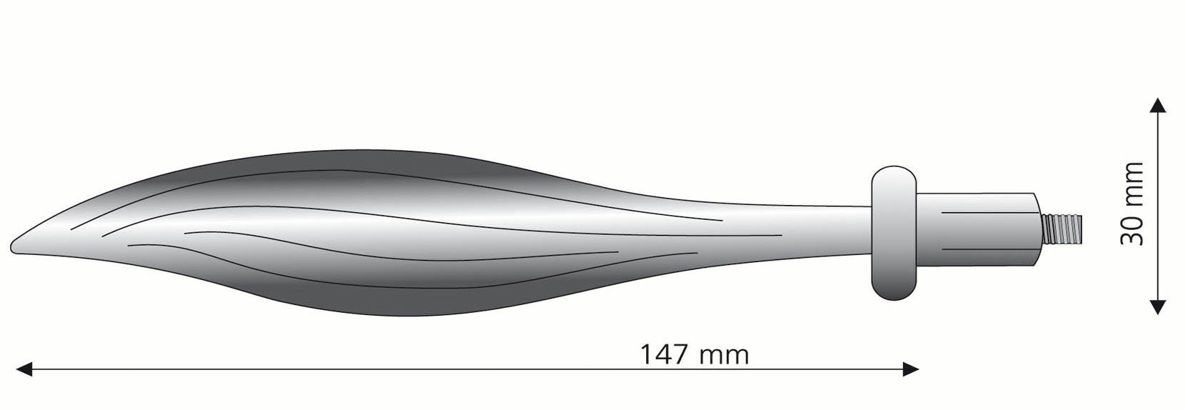 Liedeco Eindstuk voor gordijnroede Eindstuk, eindknop blad "Esperanca" voor 16 mm stangen (2 stuks)
