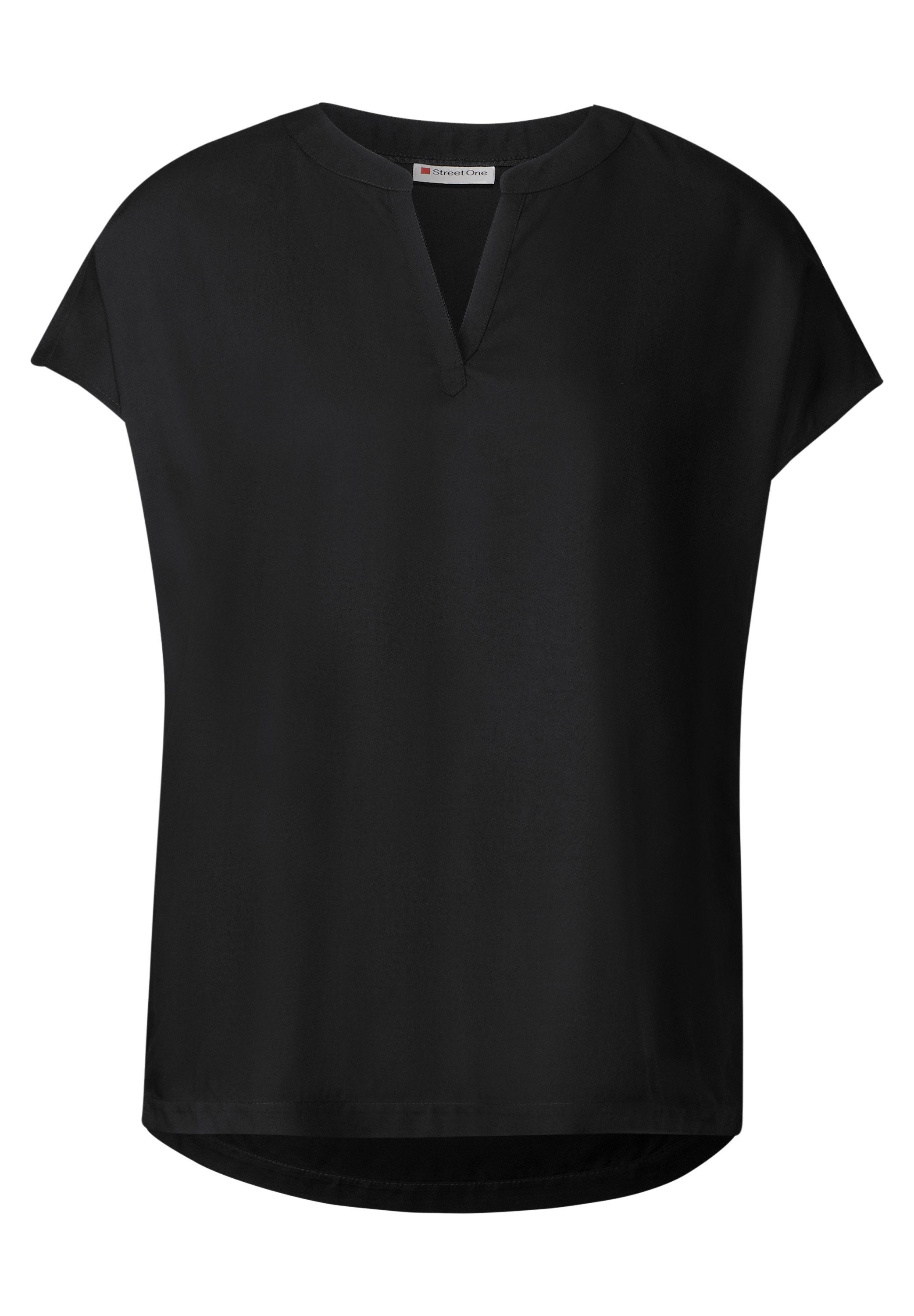 STREET ONE Blouse met korte mouwen Hals met split