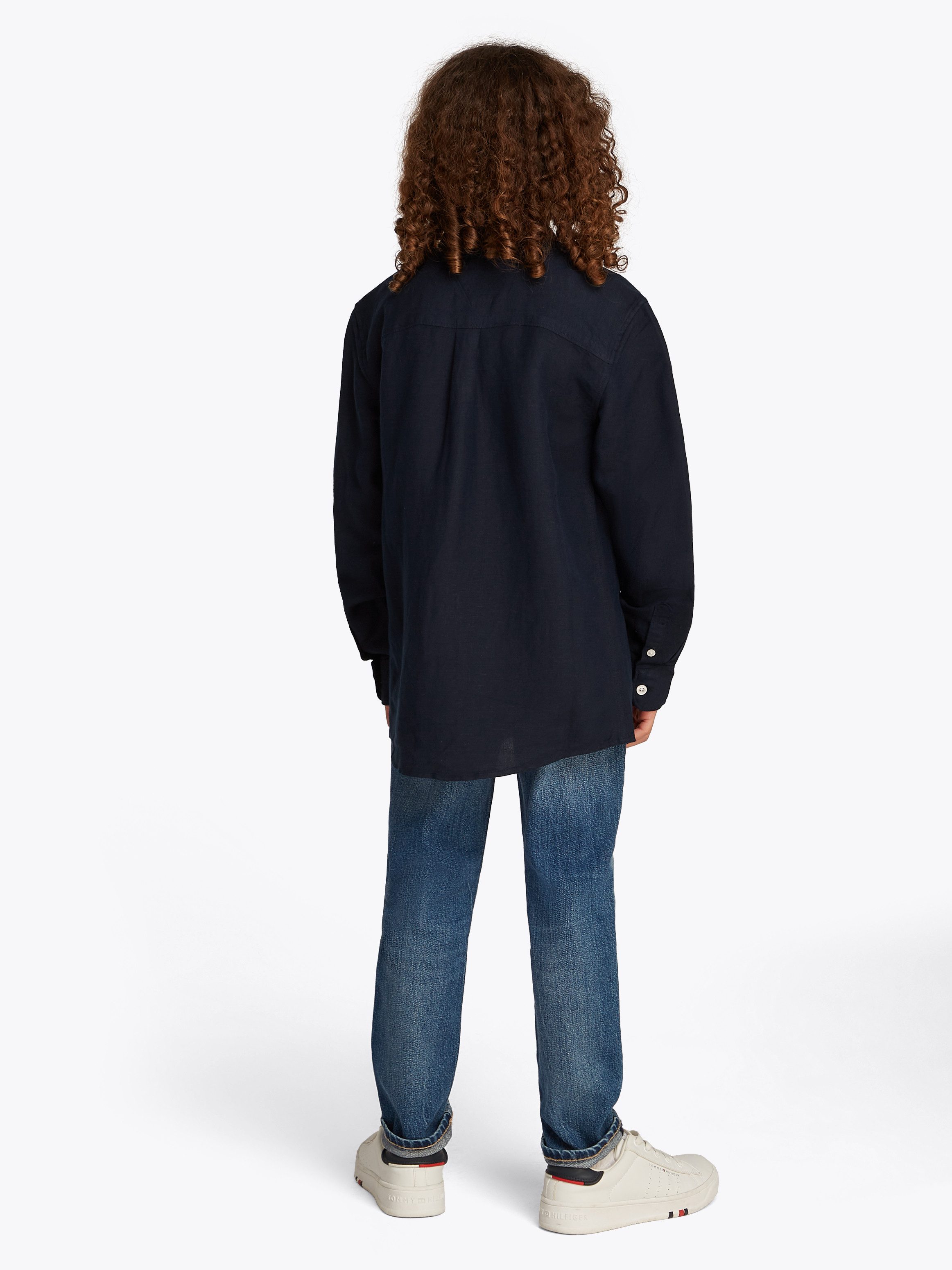 Tommy Hilfiger Overhemd met lange mouwen LINEN BLEND RELAXED SHIRT LS met borstzak, logo-borduursel