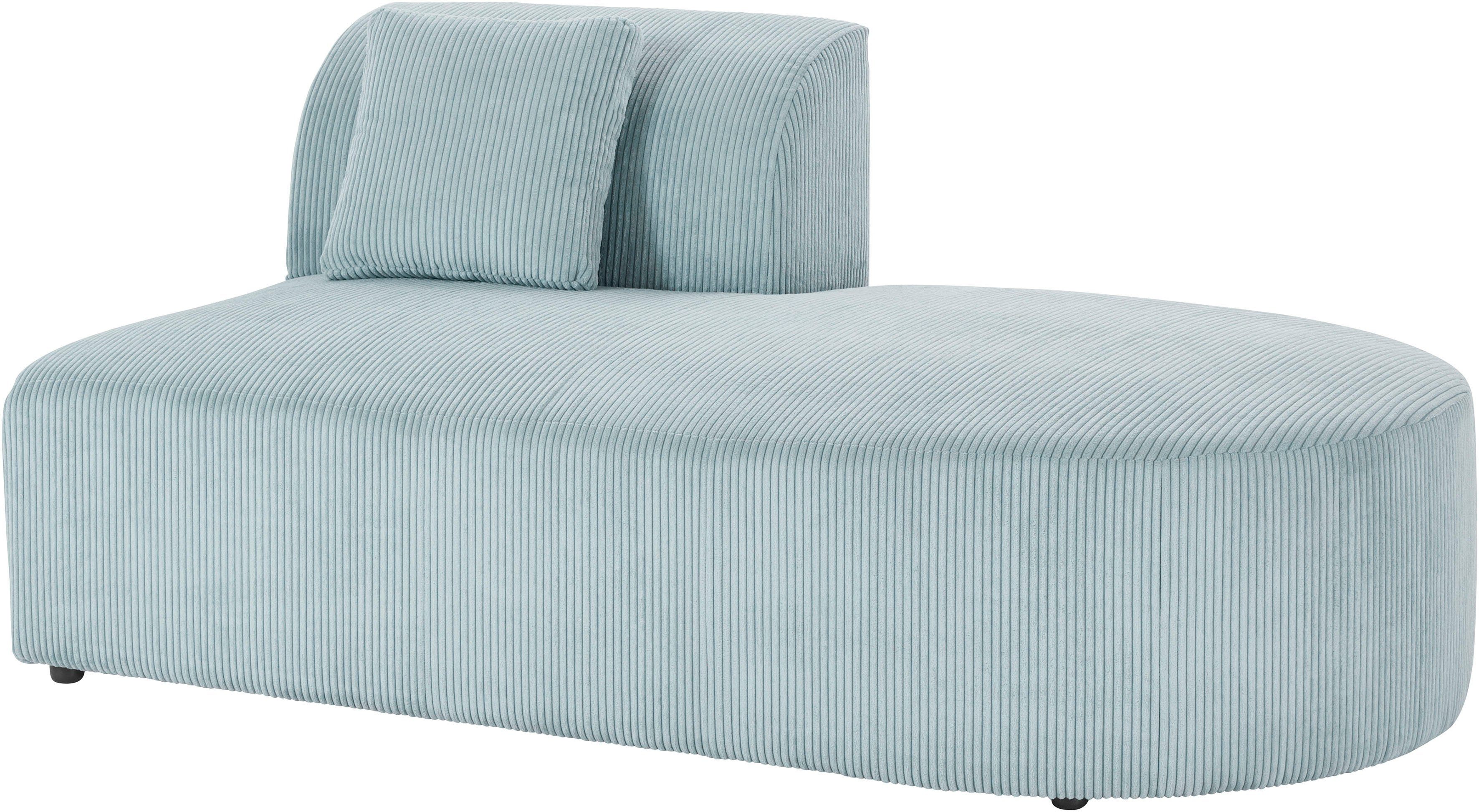 andas Bank-hoekelement Alesund als losse onderdelen of modulair element blauw, modulaire banken, 182 cm, armleuning rechts