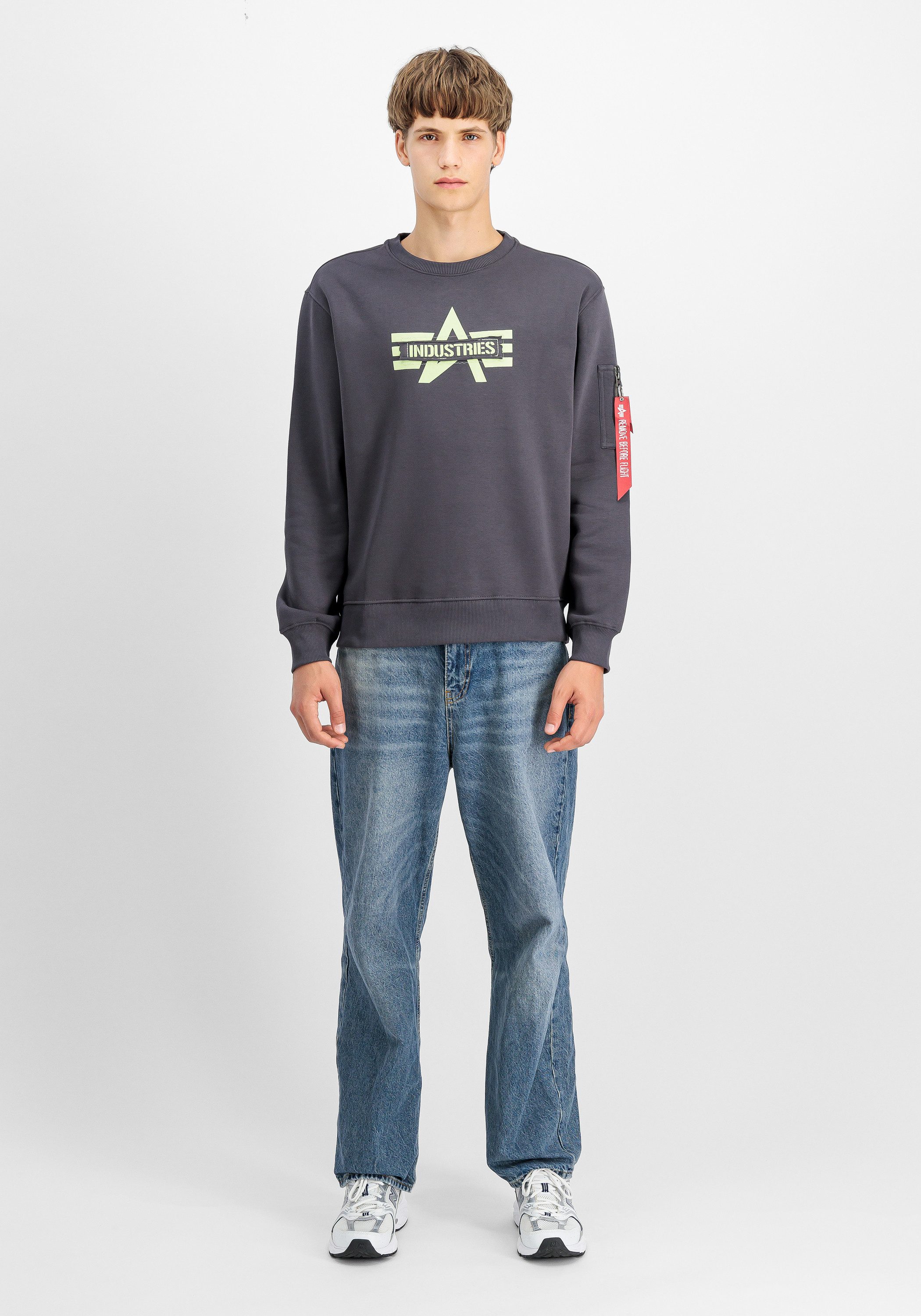 Alpha Industries Sweater Alpha Industries Men - Sweatshirts Logo Edge Crewneck