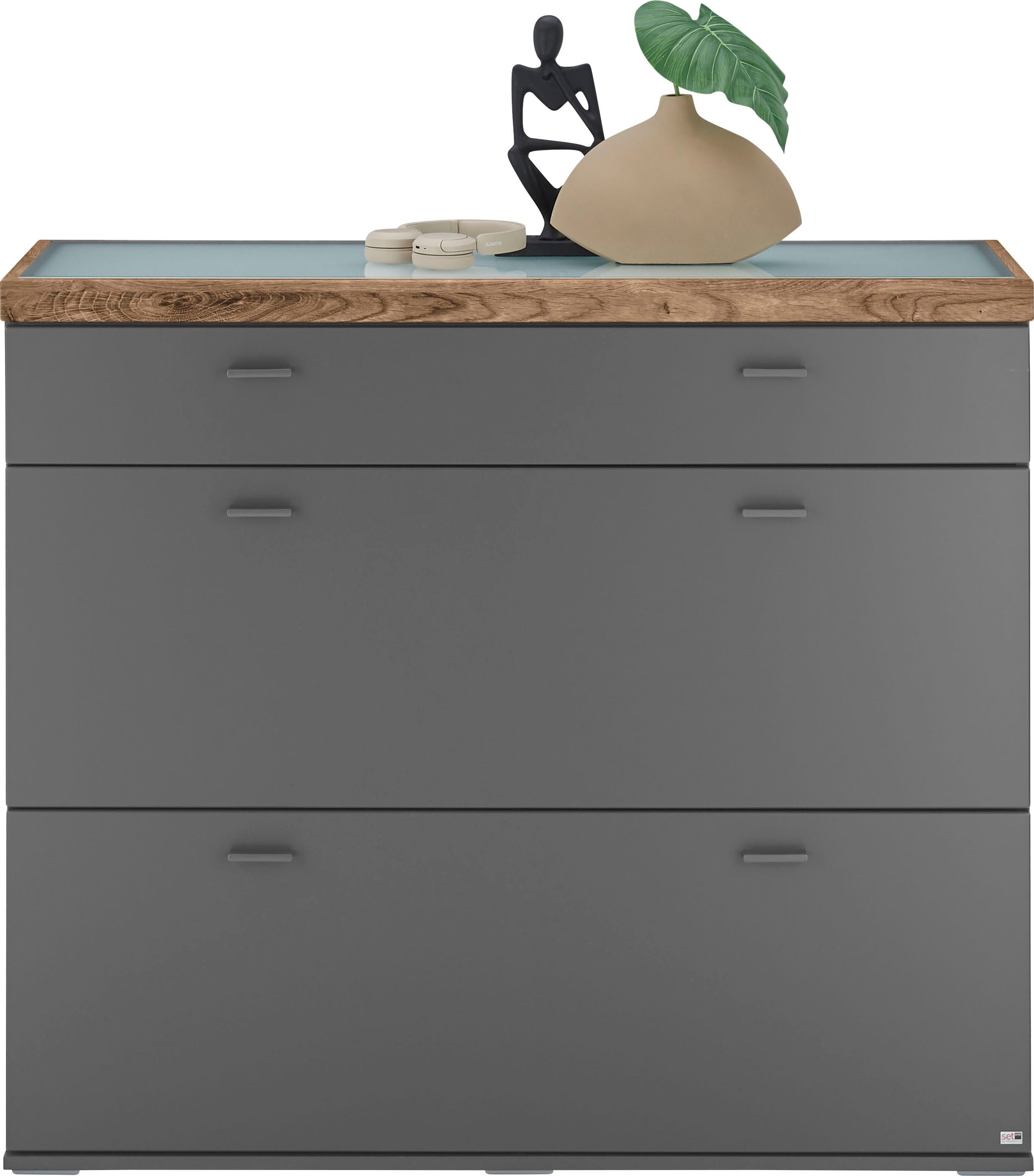 set one by Musterring Dressoir Lancaster Dielen inclusief led-verlichting, met deuren en lades, breedte 121 cm