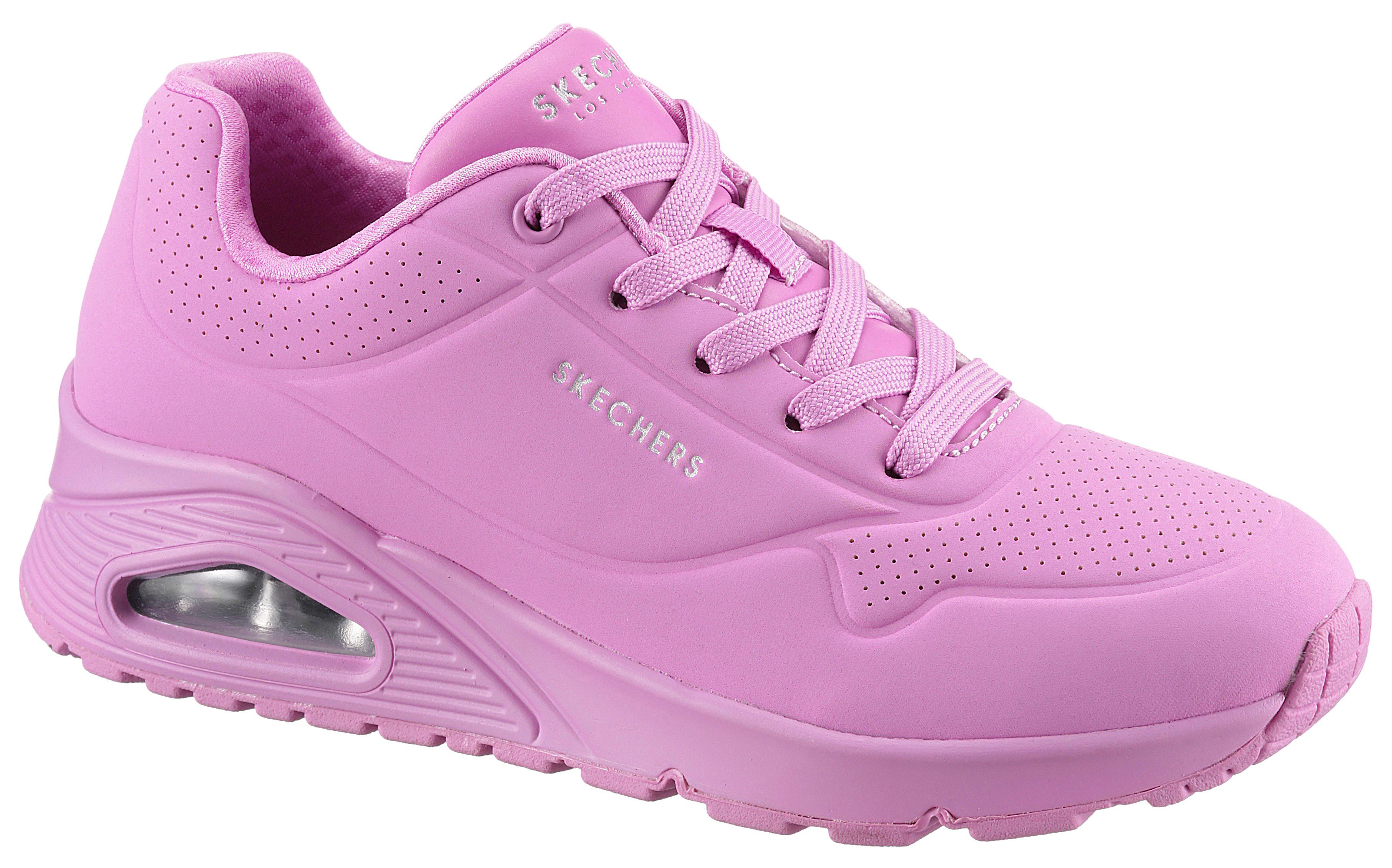 Skechers Sneakers Street Uno - Stand on Air Vrijetijdsschoen, lage schoen, veterschoen met memory foam dames schoenen maat 41 roze