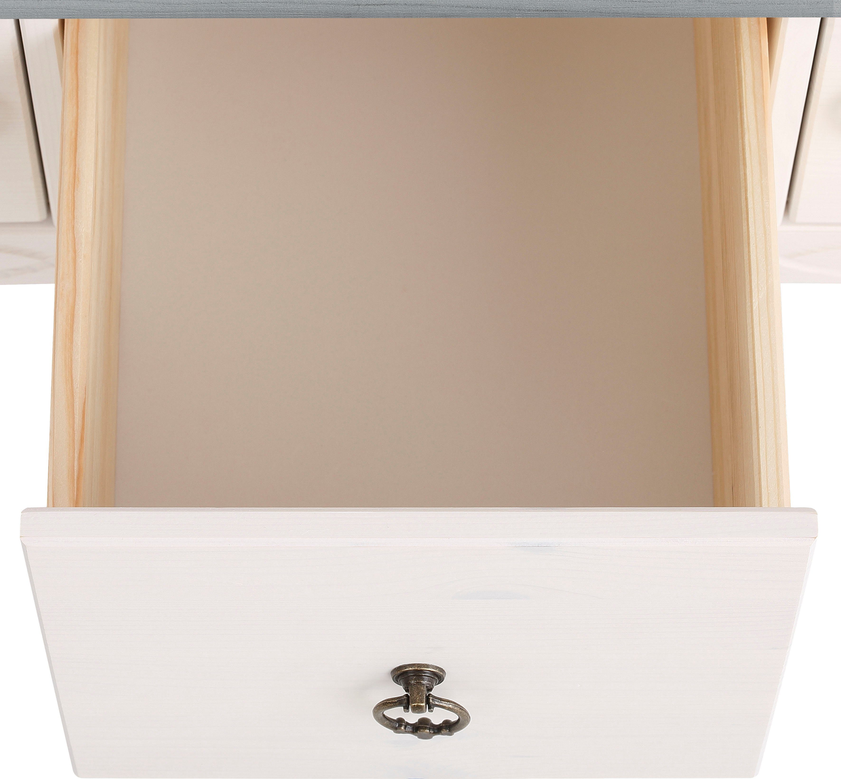 Home affaire Salontafel Indra van massief dennenhout, fsc®, met opbergruimte, discreet ornament