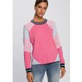 kangaroos sweatshirt in colourblocking-design met stippen roze